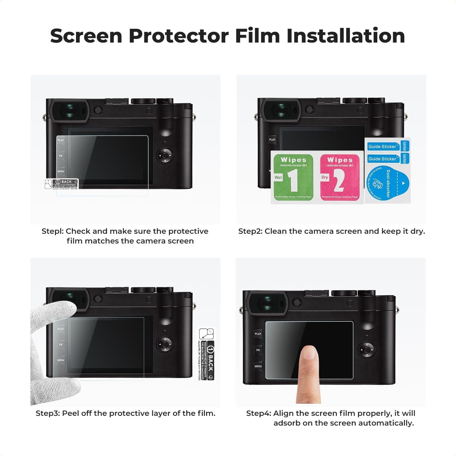 K&F Concept Protector de Pantalla para Cámara Leica Q2/Q3 - 3 Piezas