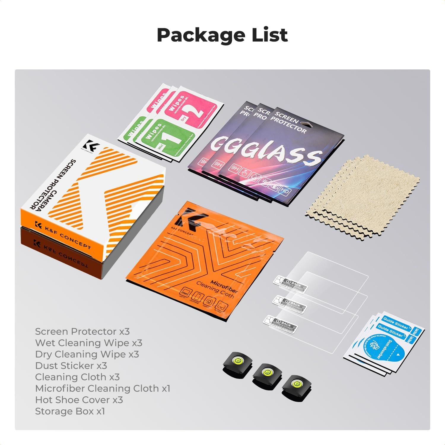 K&F Concept Protector de Pantalla para Cámara Leica Q2/Q3 - 3 Piezas