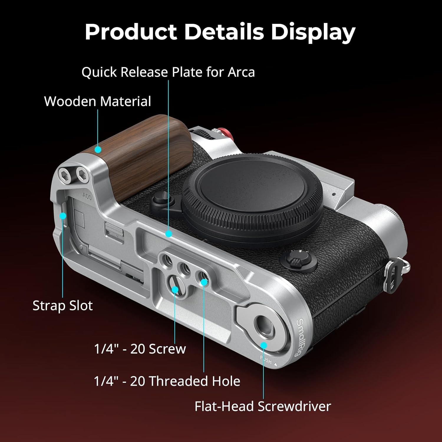 Mango en Forma de L SmallRig 4735 para FUJIFILM X-T50 Plata