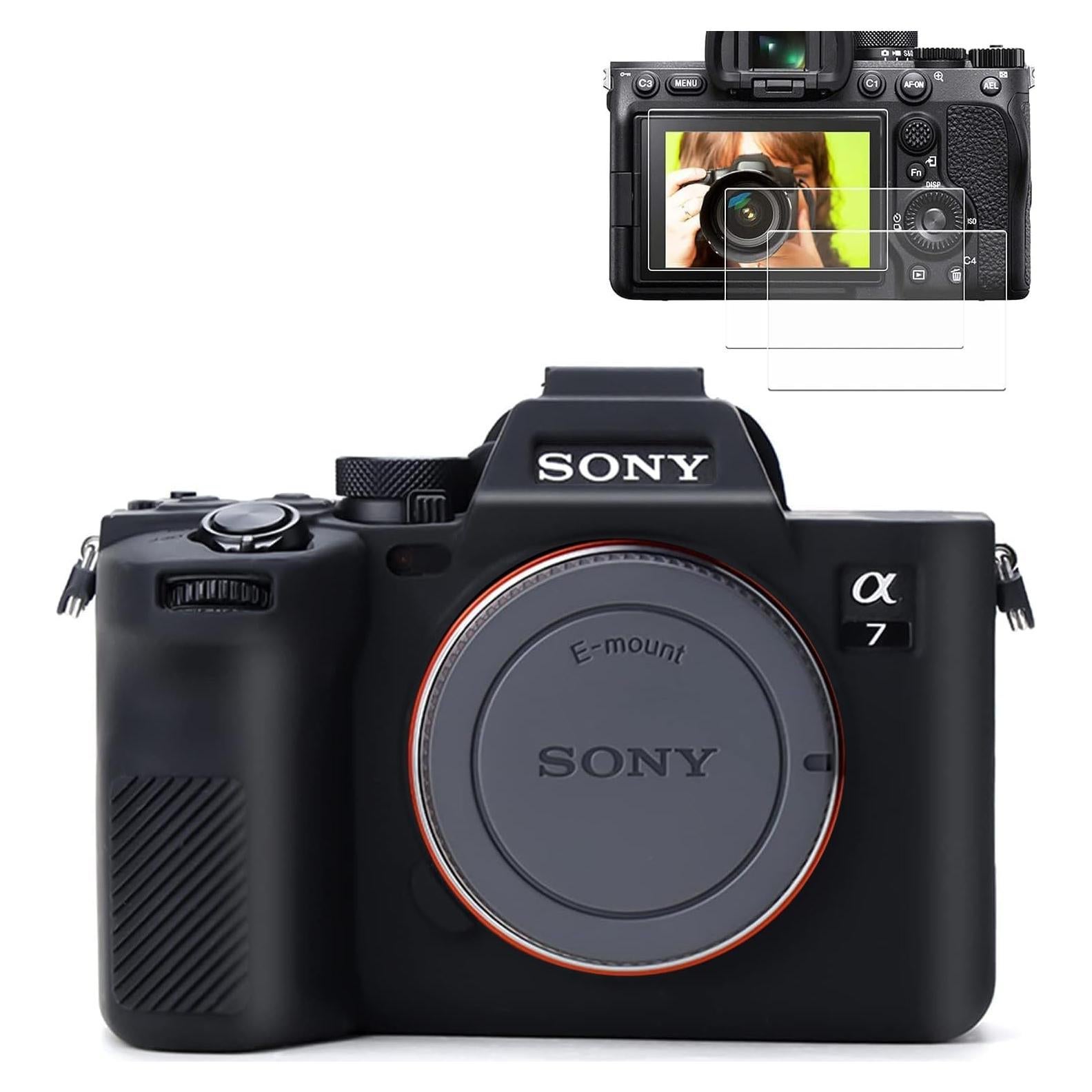 Funda de silicona Pocoukate para Sony Alpha 7 IV - Negra