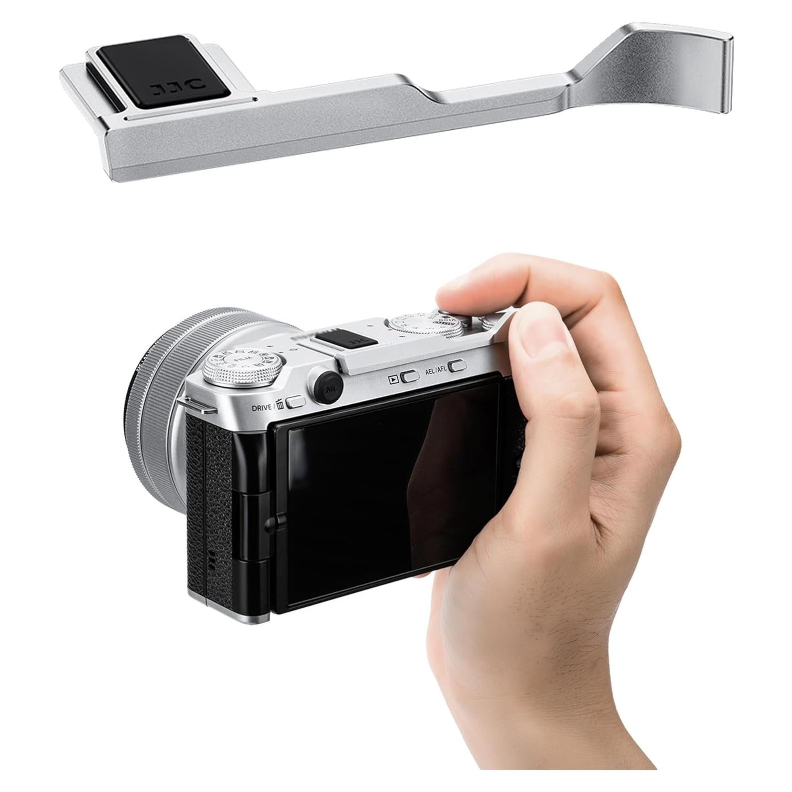 Agarre de Pulgar de Metal JJC para Cámara Fujifilm X-M5 Plata