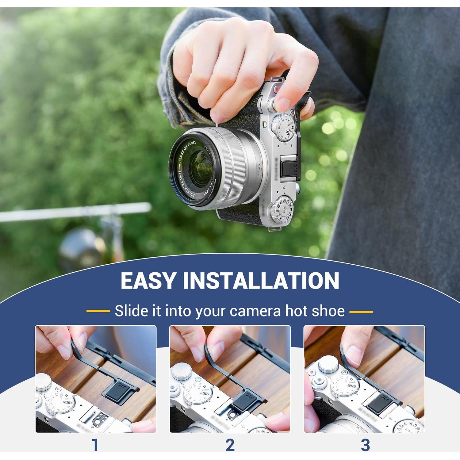 Agarre de Pulgar de Metal JJC para Cámara Fujifilm X-M5 Plata