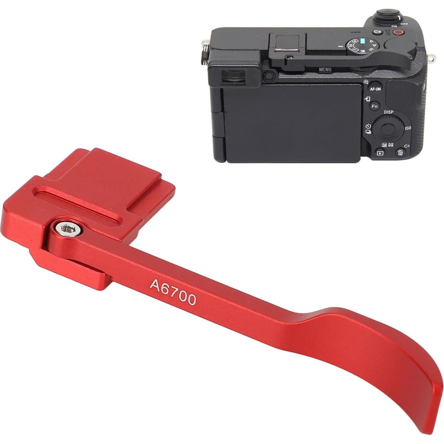 Agarradera de Pulgar Metálica Agatige para Cámara A6700 Rojo