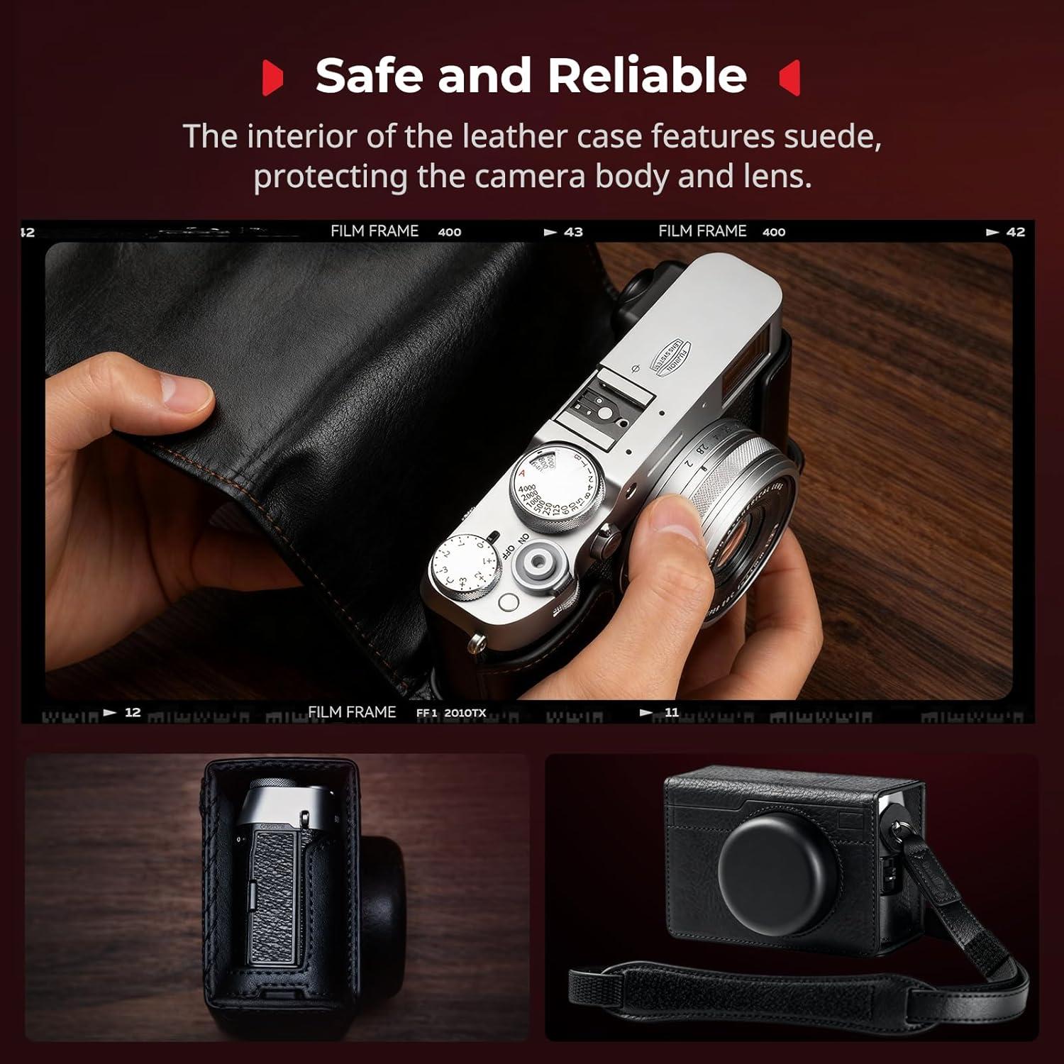 Funda de Cuero SmallRig para Fujifilm X100VI, Negro, Portátil