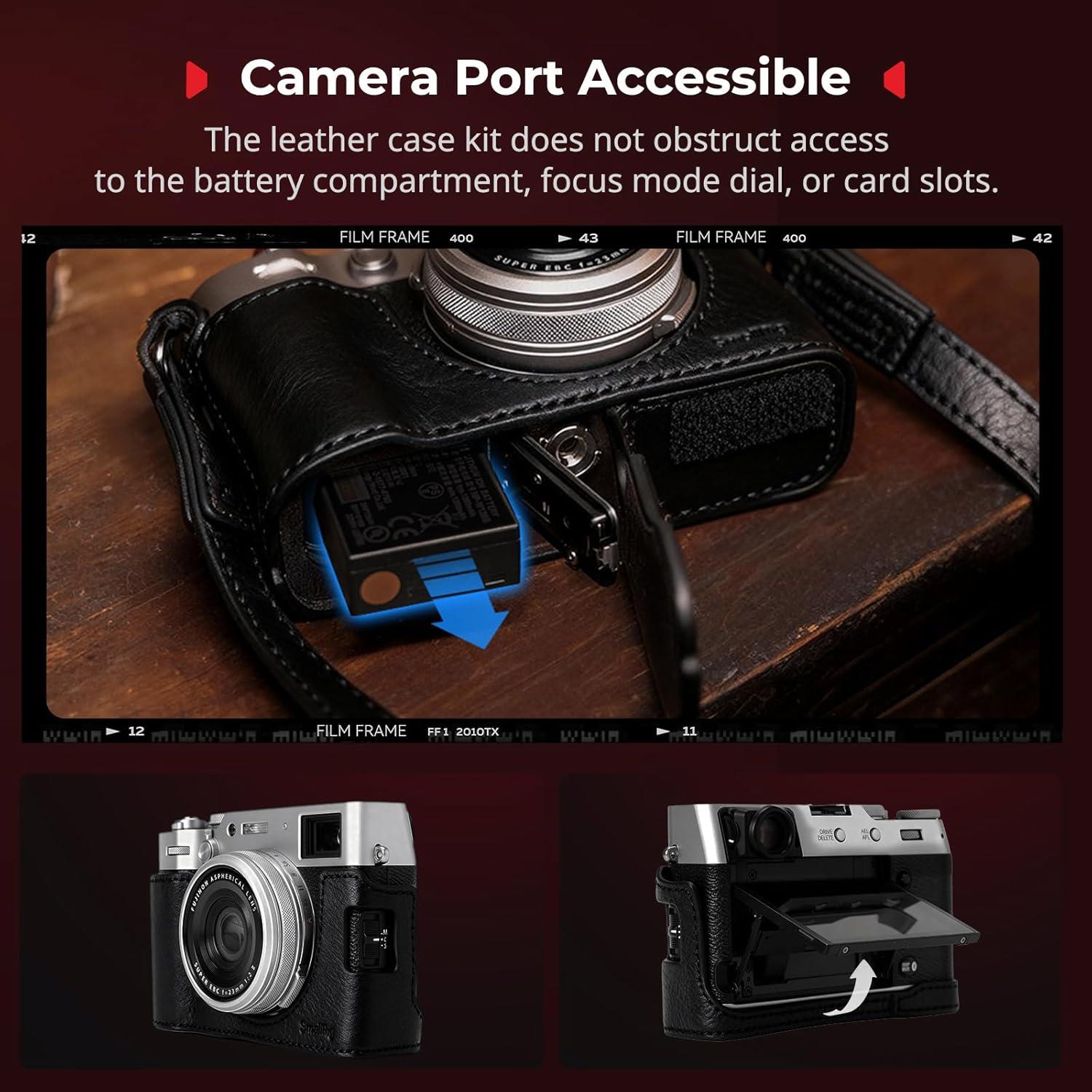 Funda de Cuero SmallRig para Fujifilm X100VI, Negro, Portátil