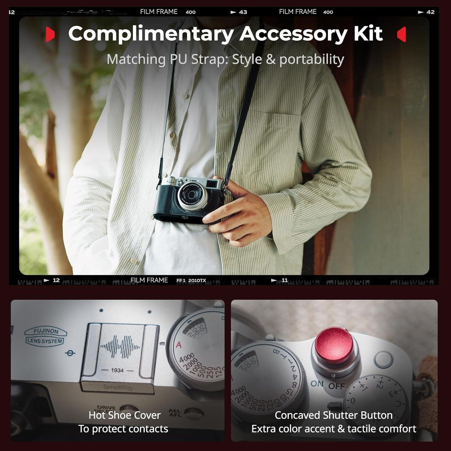 Funda de Cuero SmallRig para Fujifilm X100VI, Negro, Portátil