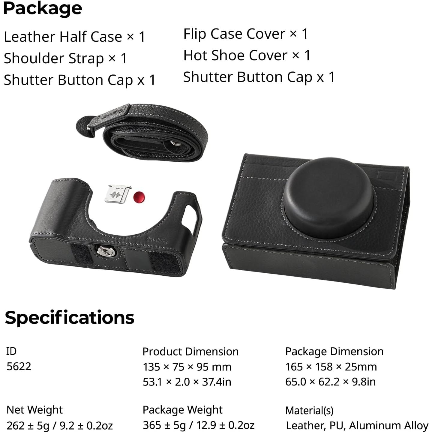 Funda de Cuero SmallRig para Fujifilm X100VI, Negro, Portátil