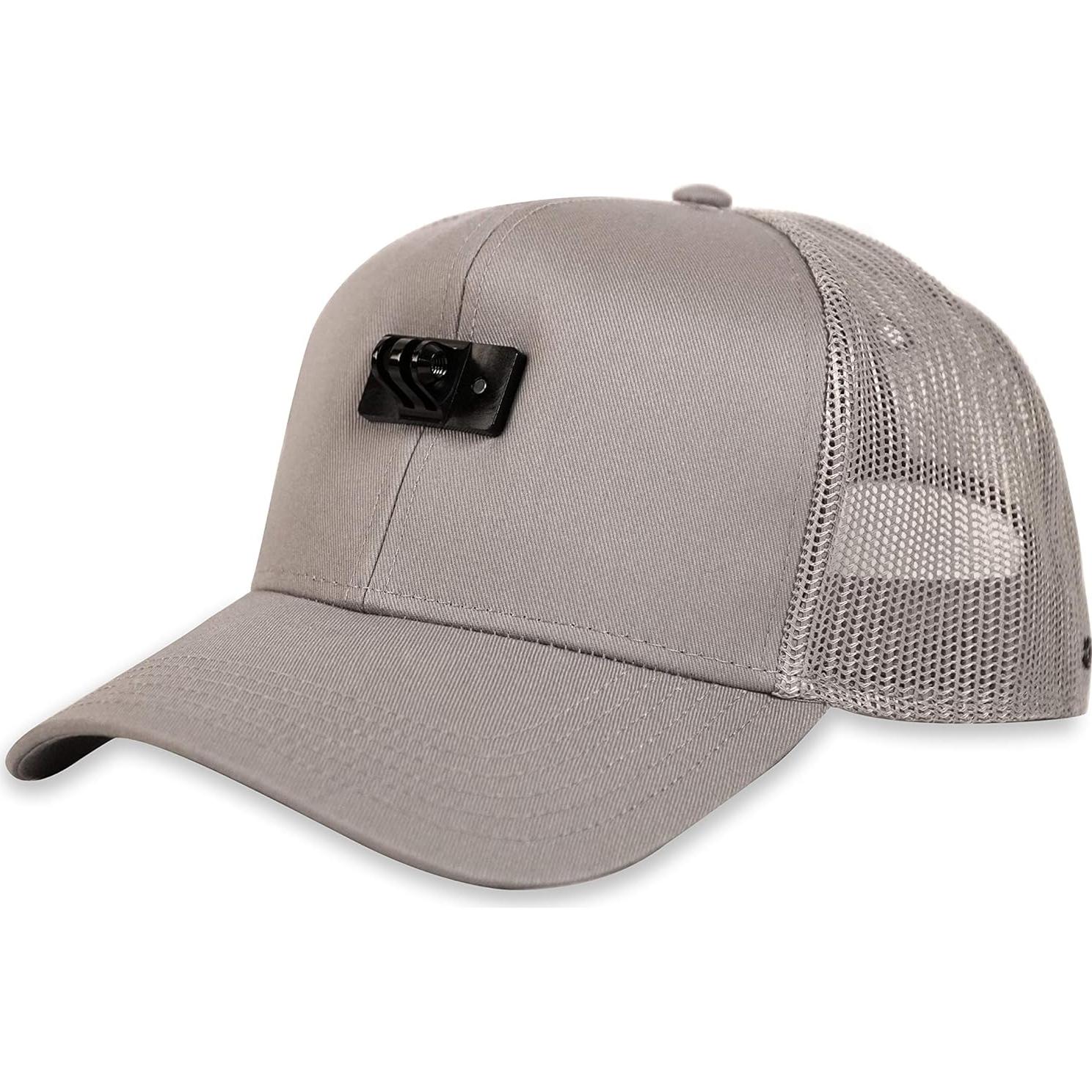 ActionHat Gorra Curvada Gris - Soporte Flotante para GoPro