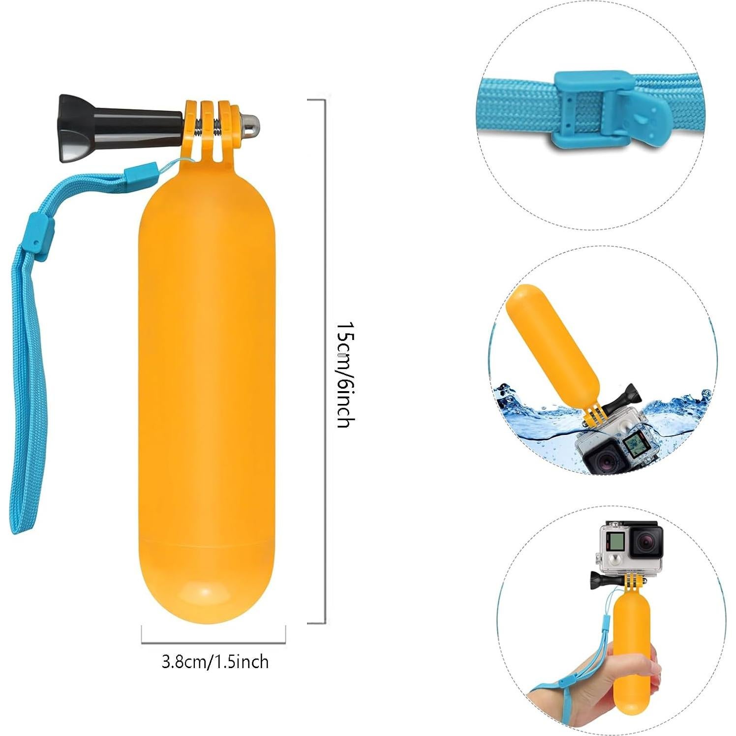 Palanca Flotante para Cámara de Acción Yoogeer Amarilla