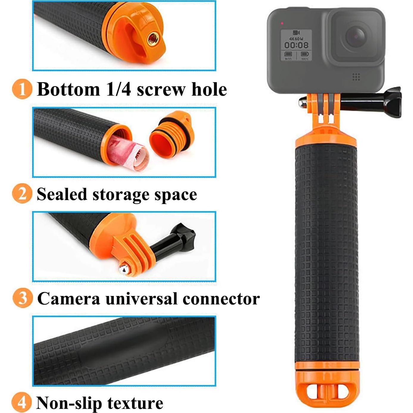 Empuñadura Flotante GoPro Knatpunff KPFHG1 para Deportes Acuáticos