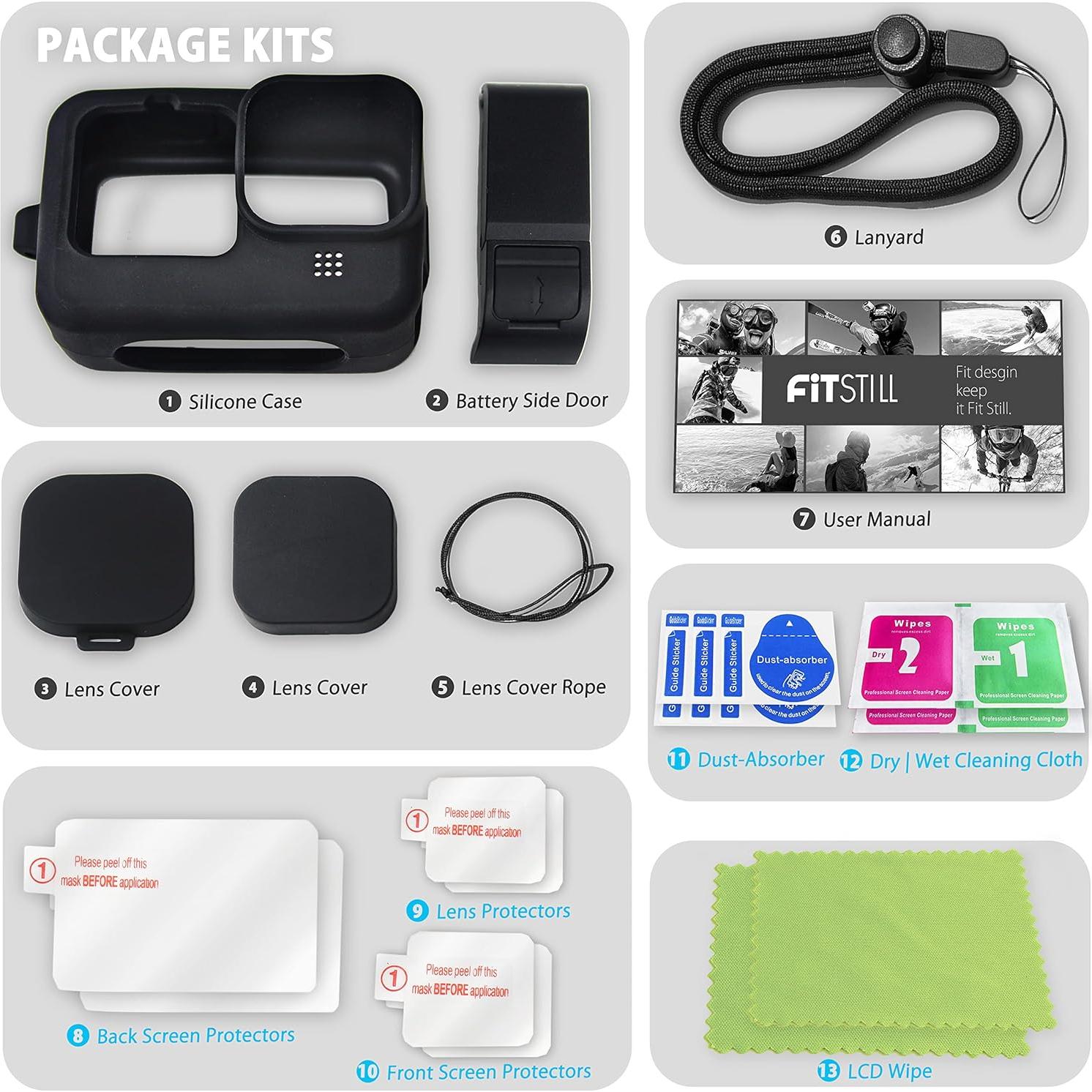 Funda Protectora FitStill para GoPro Hero 9/10/11/12 Negra