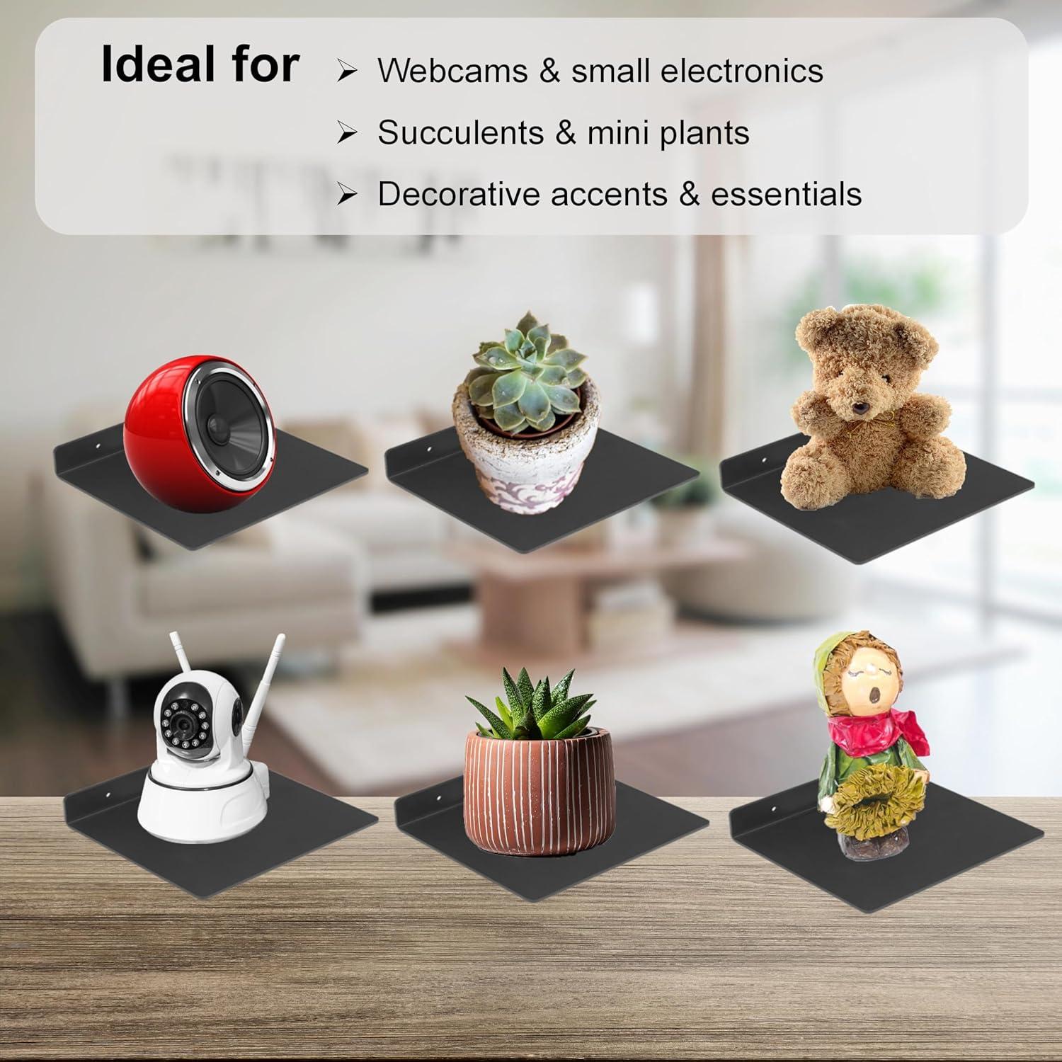 Estante Flotante de Metal NUTNAPH 6.5" Negro 3mm para Pared