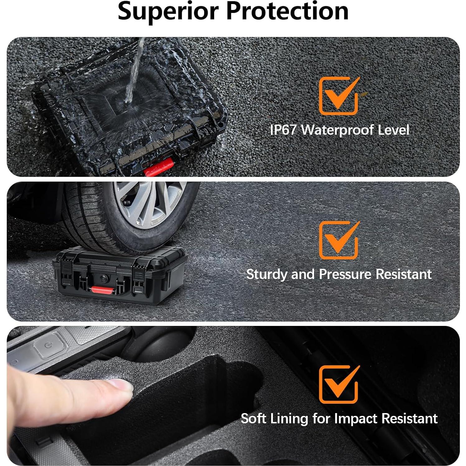 Funda Dura Impermeable Amazear para Insta360 X4 X5 - 35x28.5cm