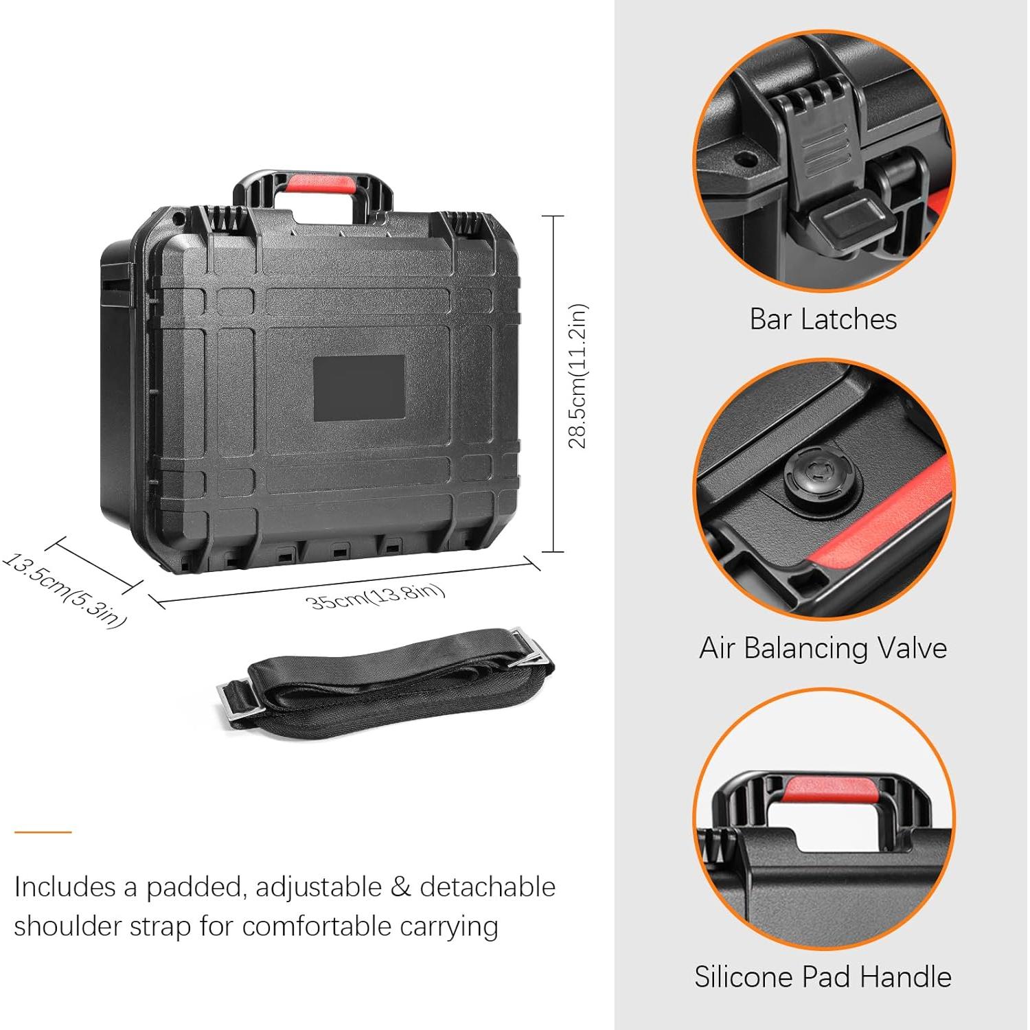 Funda Dura Impermeable Amazear para Insta360 X4 X5 - 35x28.5cm