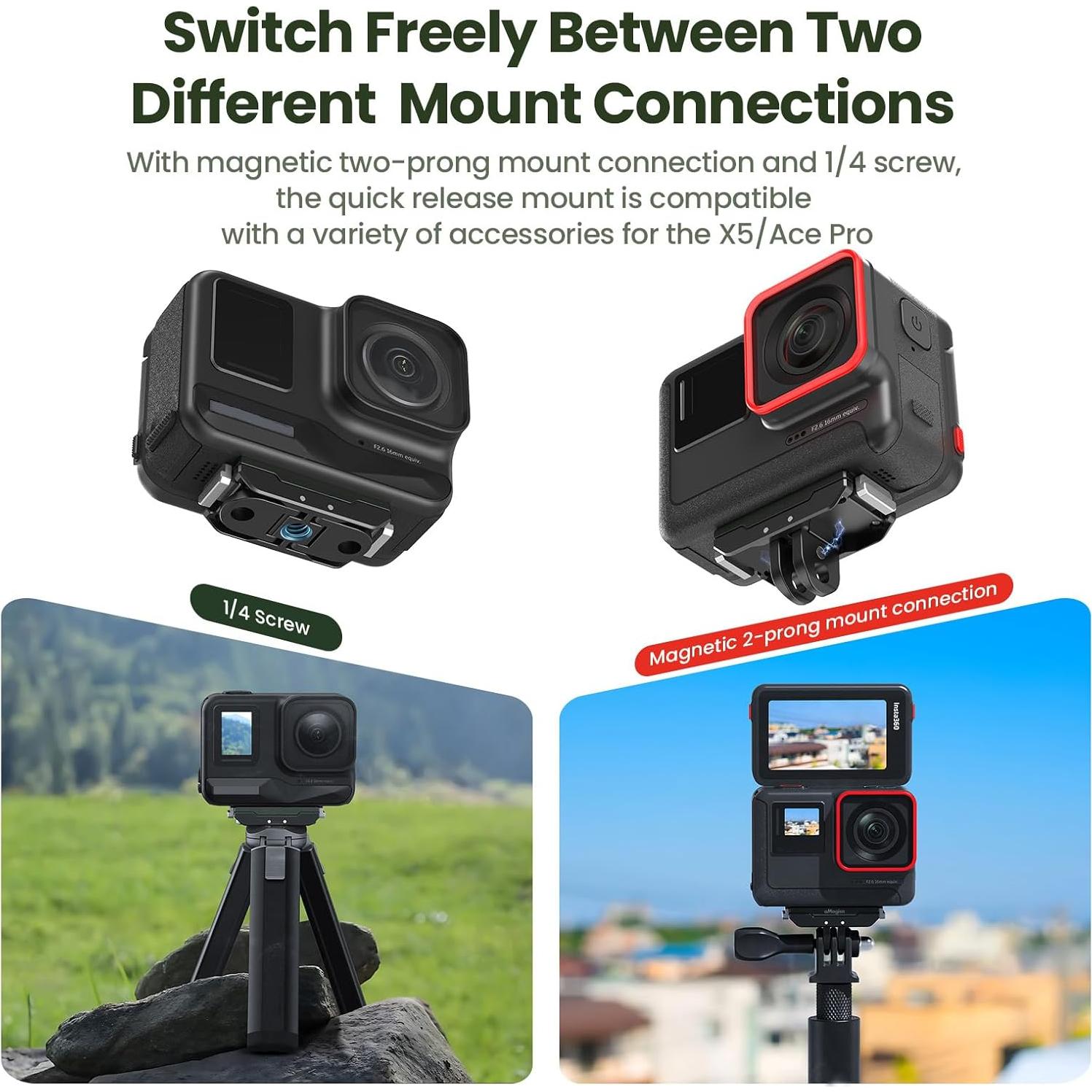 Soporte de liberación rápida Gaekol para Insta360 X5/X4 Air