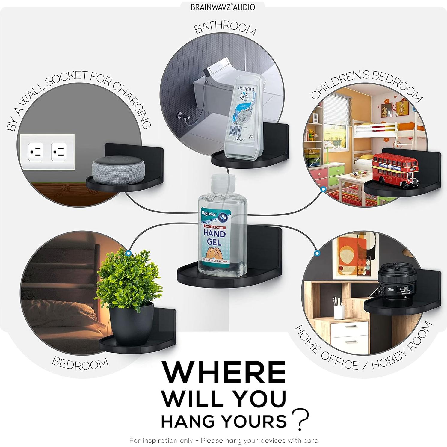 Soporte Flotante Universal BRAINWAVZ CF125 Negro 11.7x10.7cm