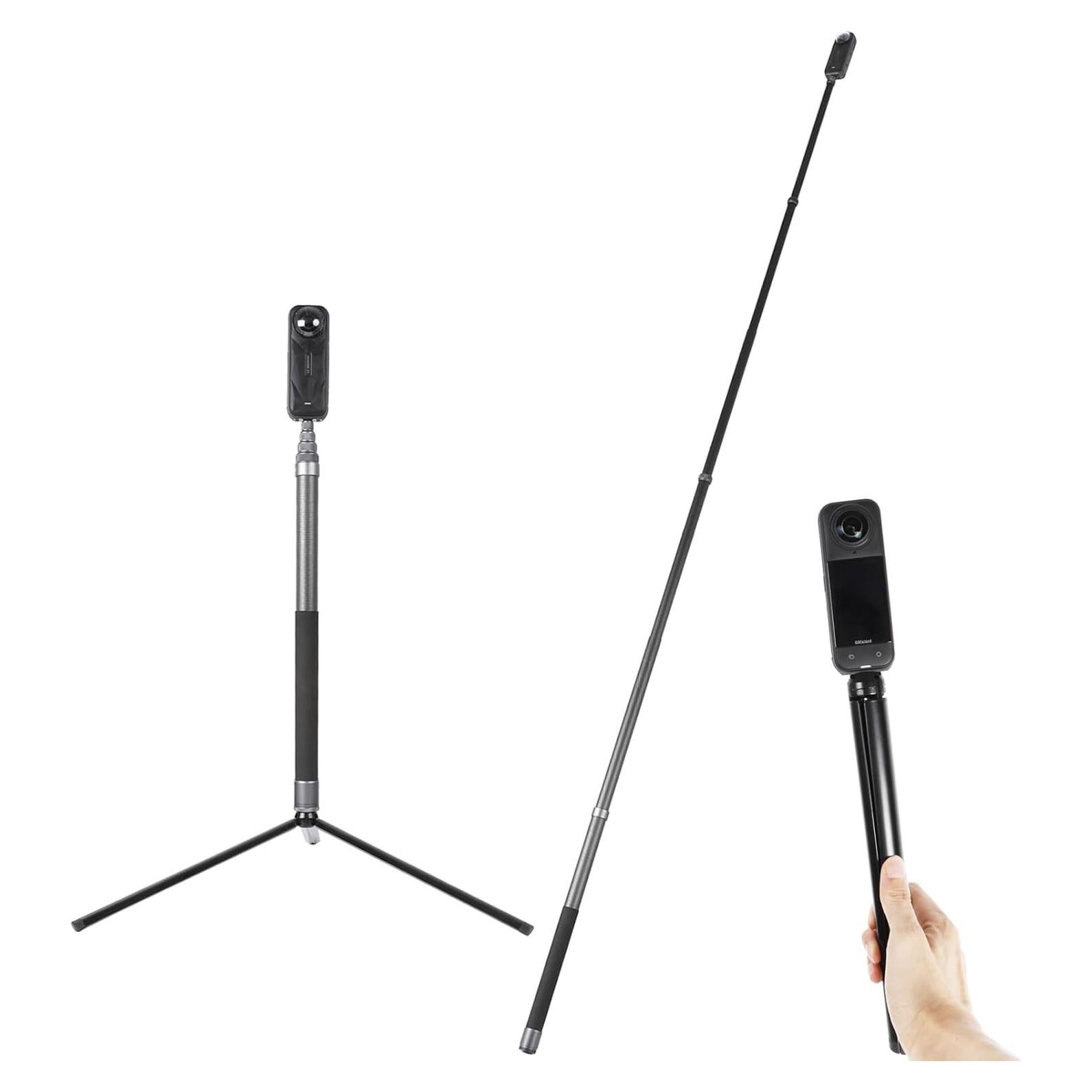 Palo de Selfie PellKing 3m Fibra de Carbono + Trípode 29cm Aluminio