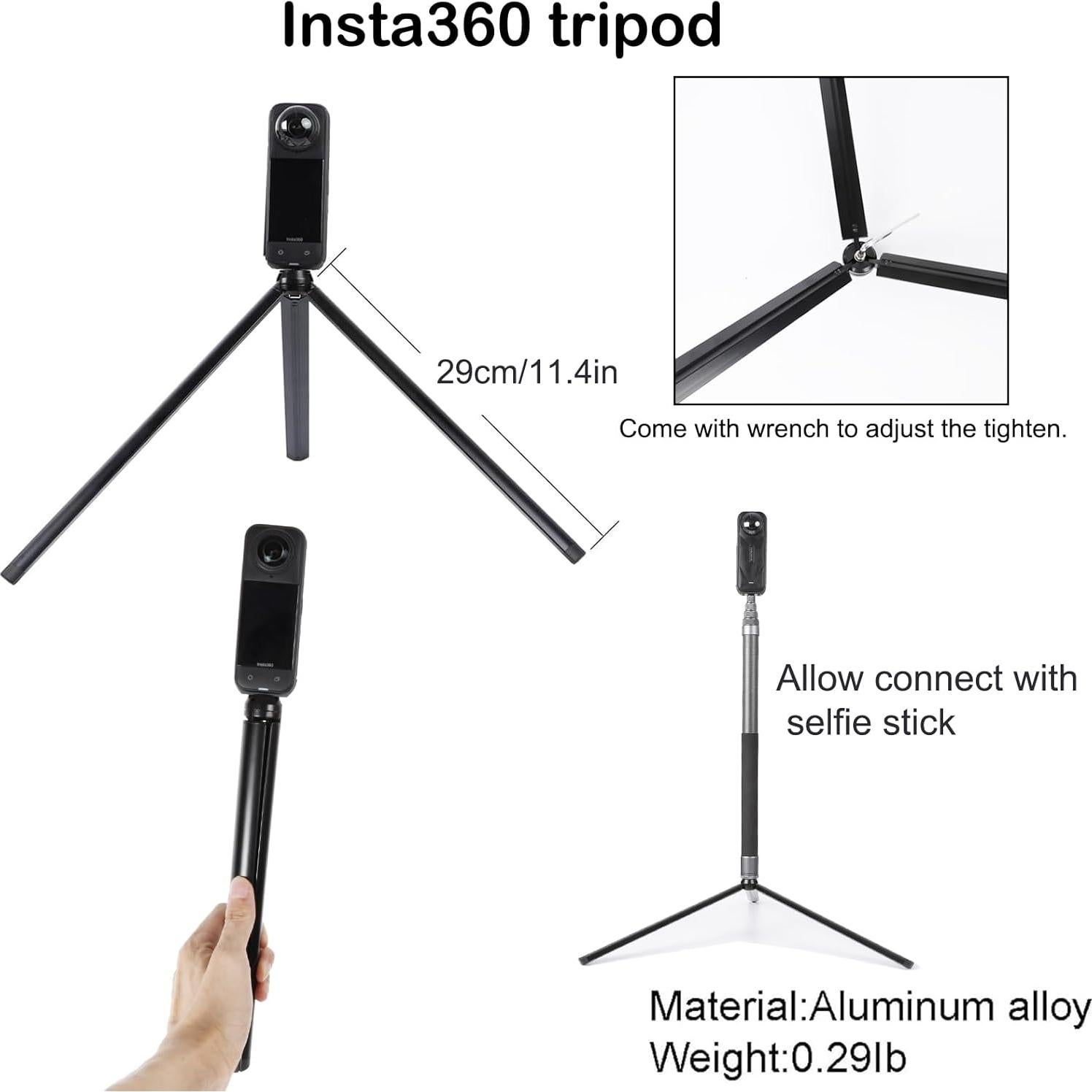 Palo de Selfie PellKing 3m Fibra de Carbono + Trípode 29cm Aluminio