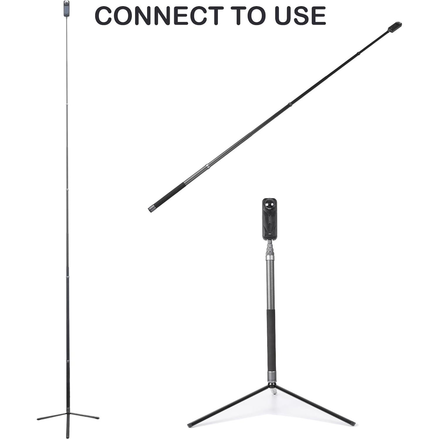 Palo de Selfie PellKing 3m Fibra de Carbono + Trípode 29cm Aluminio