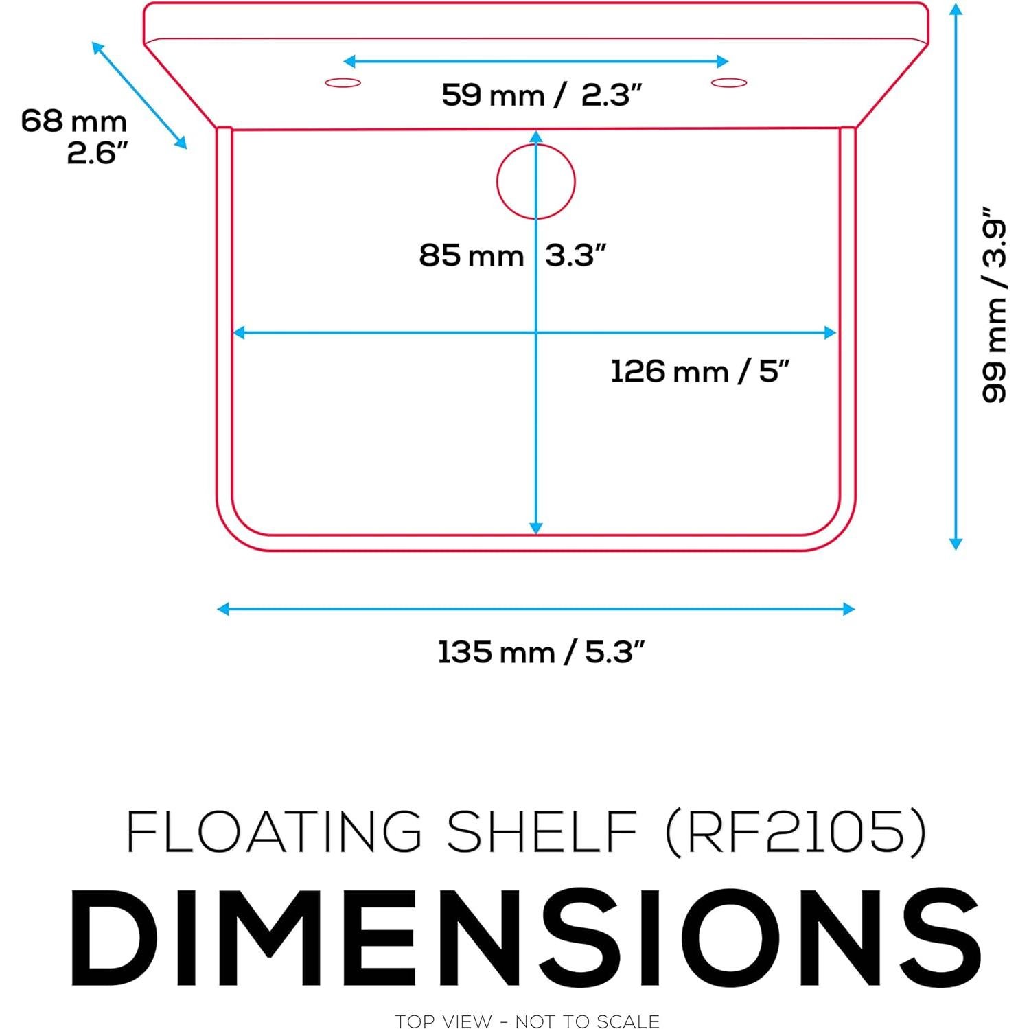 Estante Flotante BRAINWAVZ 12.7 cm Blanco para Pared