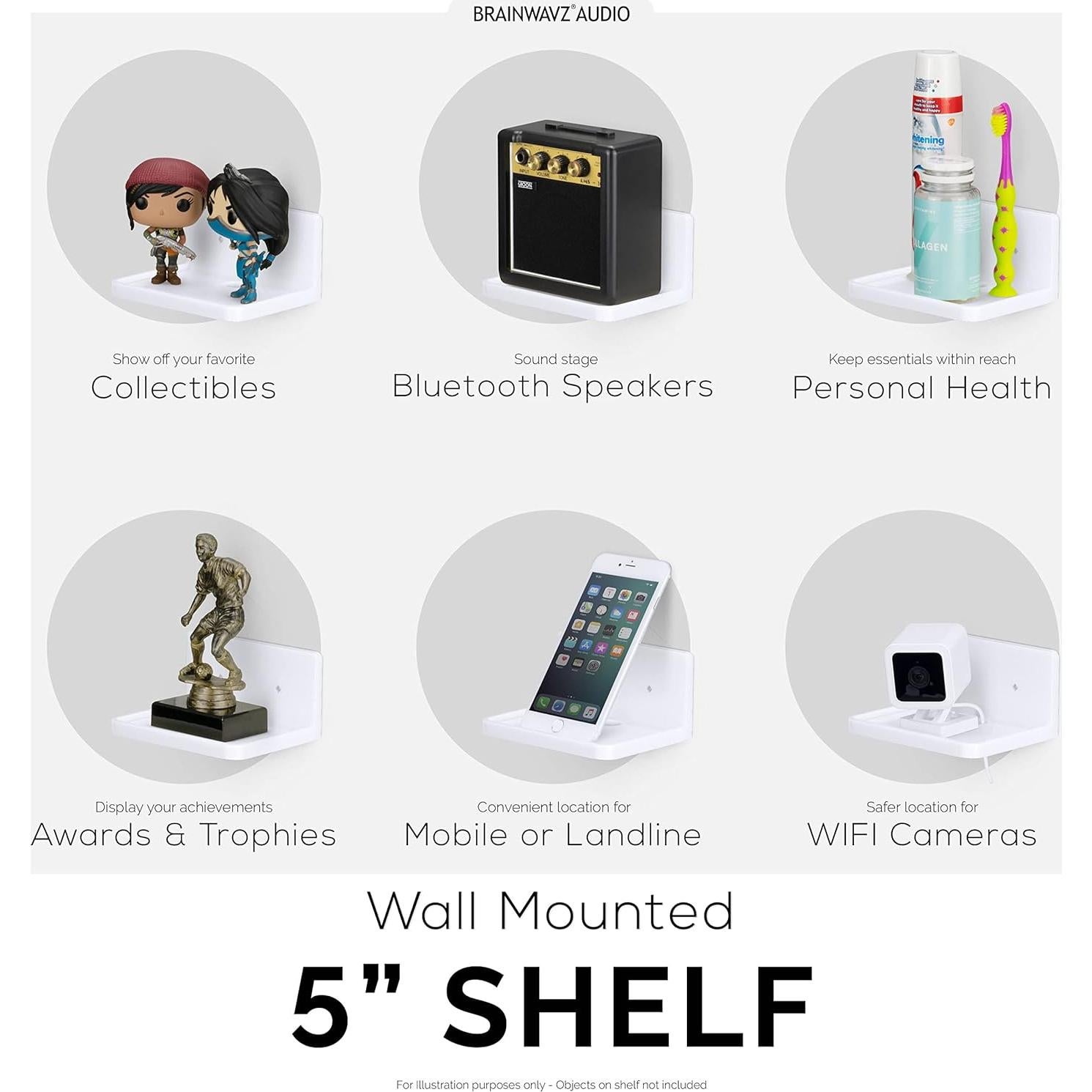 Estante Flotante BRAINWAVZ 12.7 cm Blanco para Pared