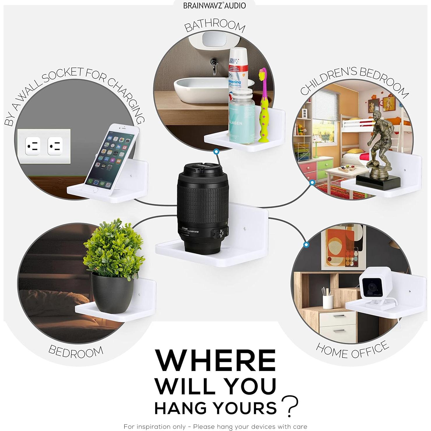 Estante Flotante BRAINWAVZ 12.7 cm Blanco para Pared