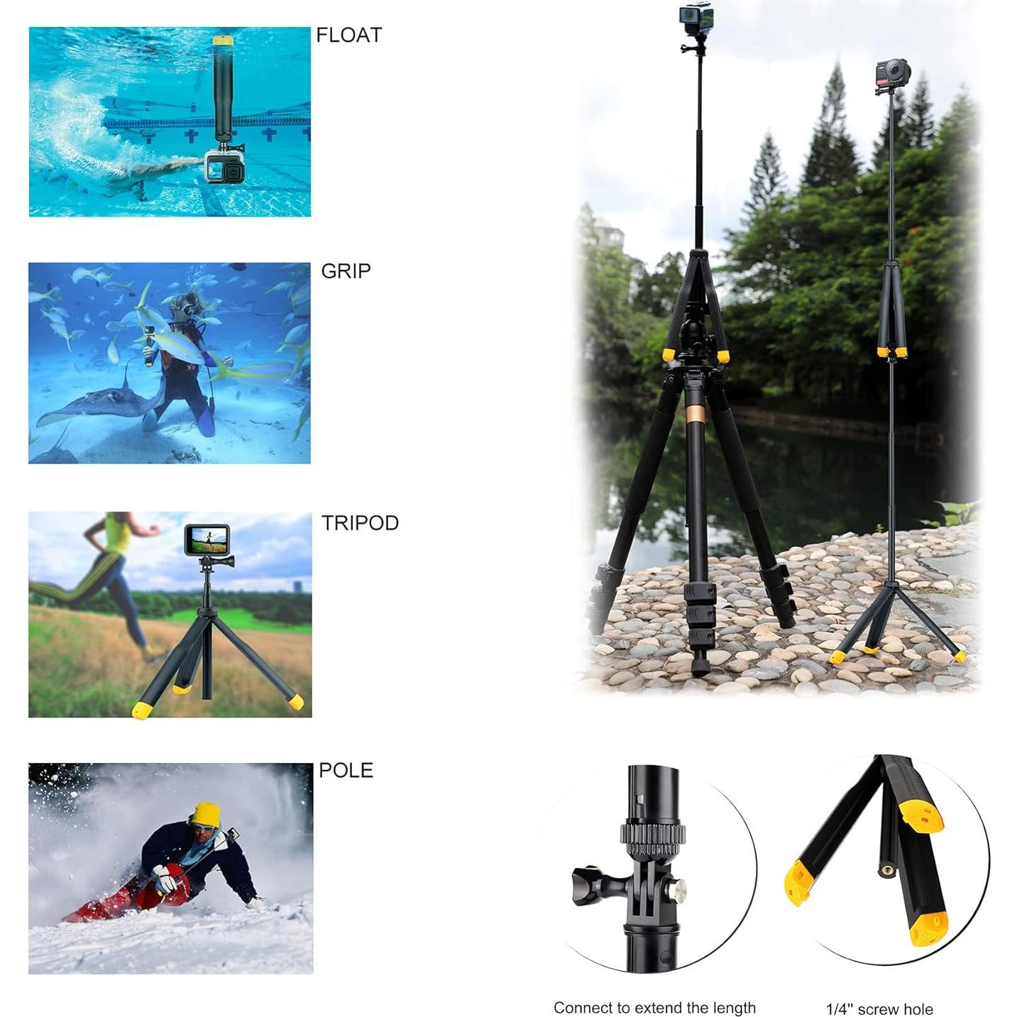 Palo Selfie Flotante YALLSAME para GoPro y Cámaras de Acción