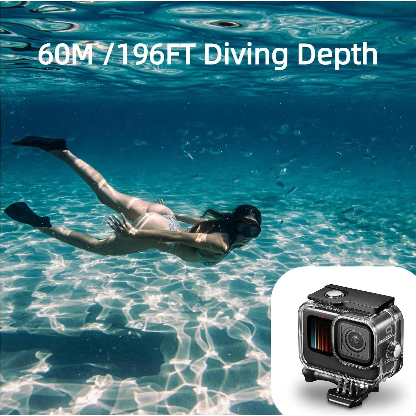 Funda Impermeable Terebento para GoPro Hero 13/12/11/10/9 con 3 Filtros