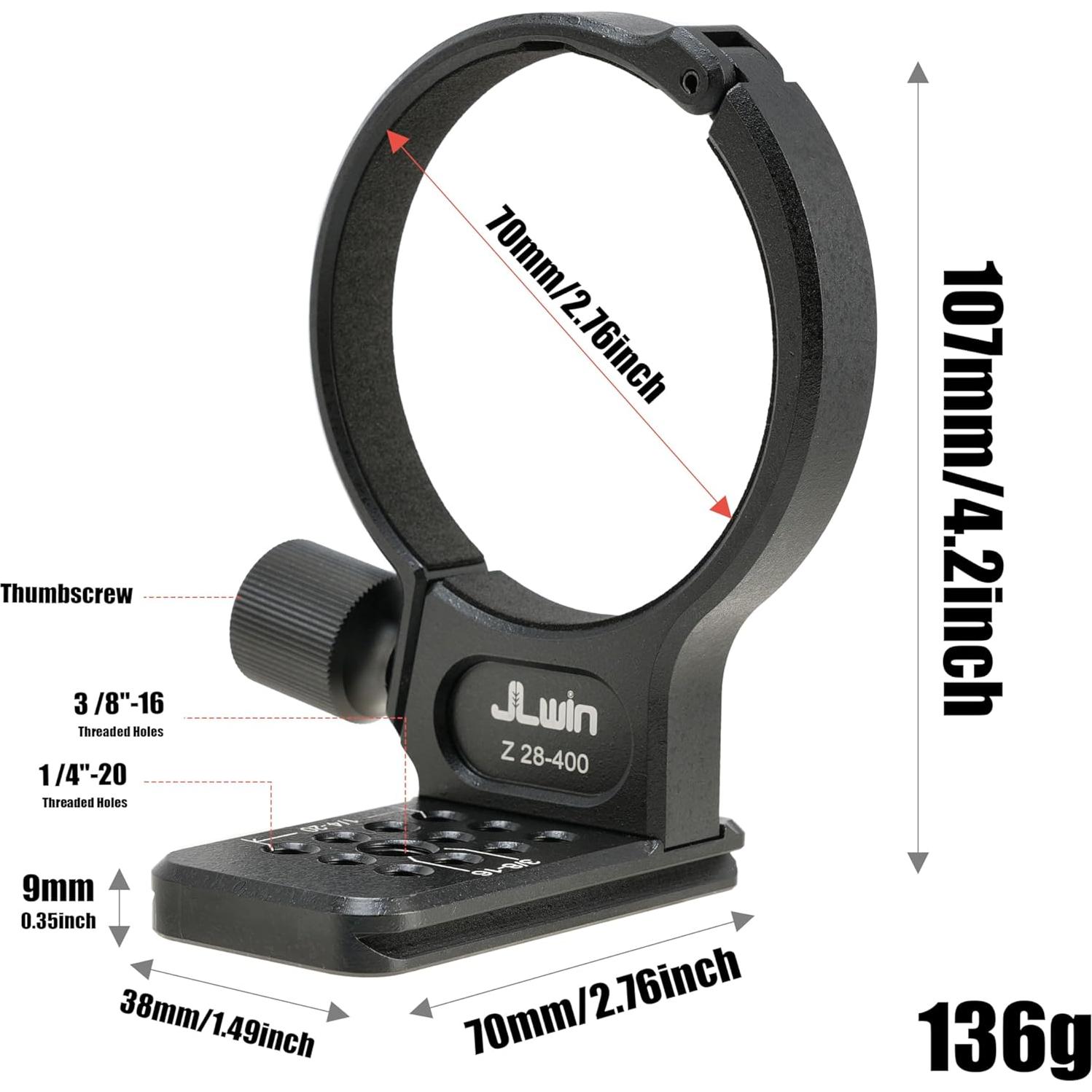 Anillo de Montaje en Trípode Hersmay 70mm para NIKKOR Z 28-400mm