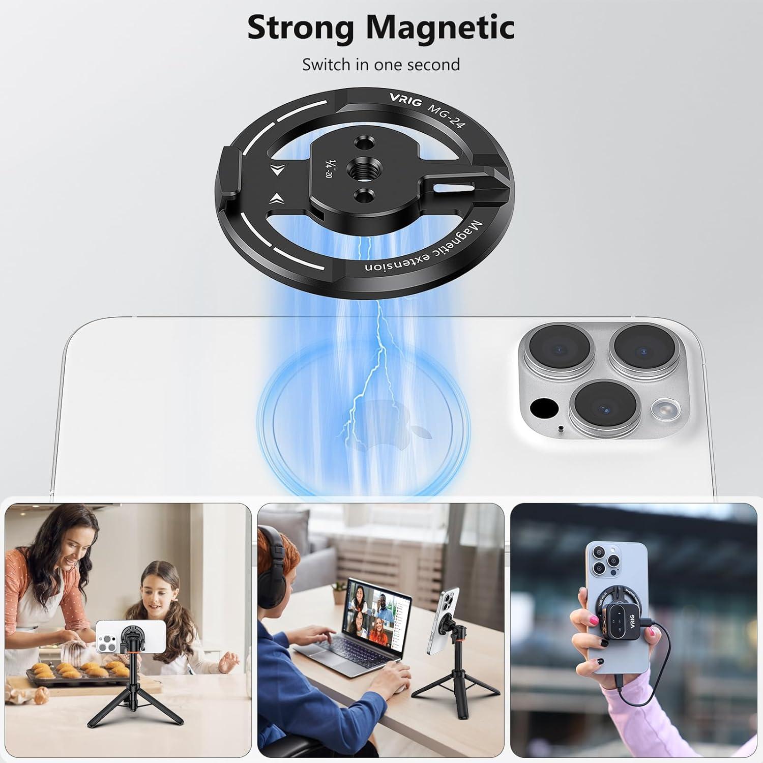 Soporte de trípode magnético VRIG para iPhone 12-16 Pro Max