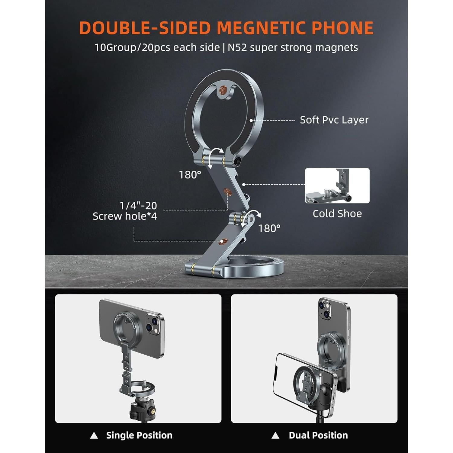 Soporte Magnético Doble CAMOLO MG-02 Plus para Teléfono