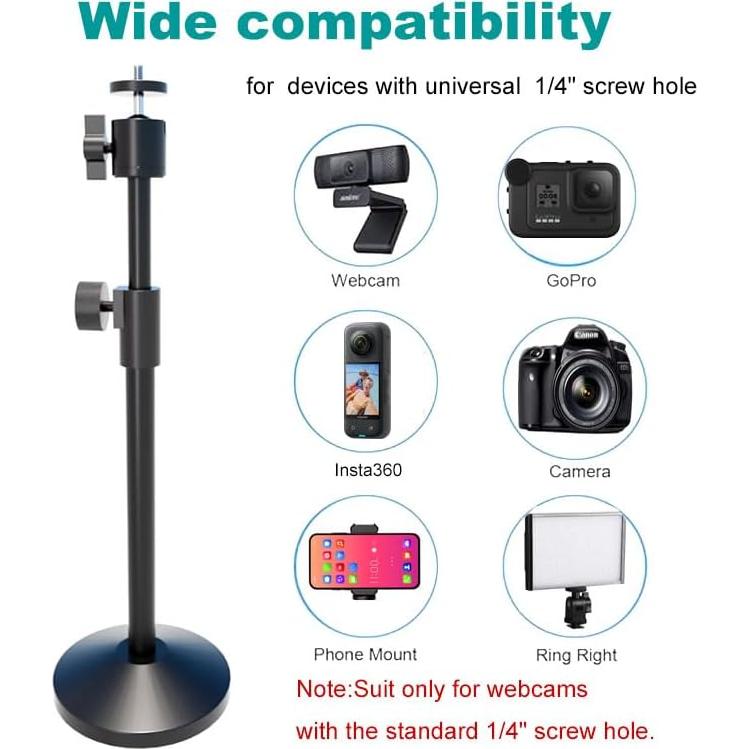 Soporte para Webcam y Teléfono Henngan Ajustable 30-45.7 cm