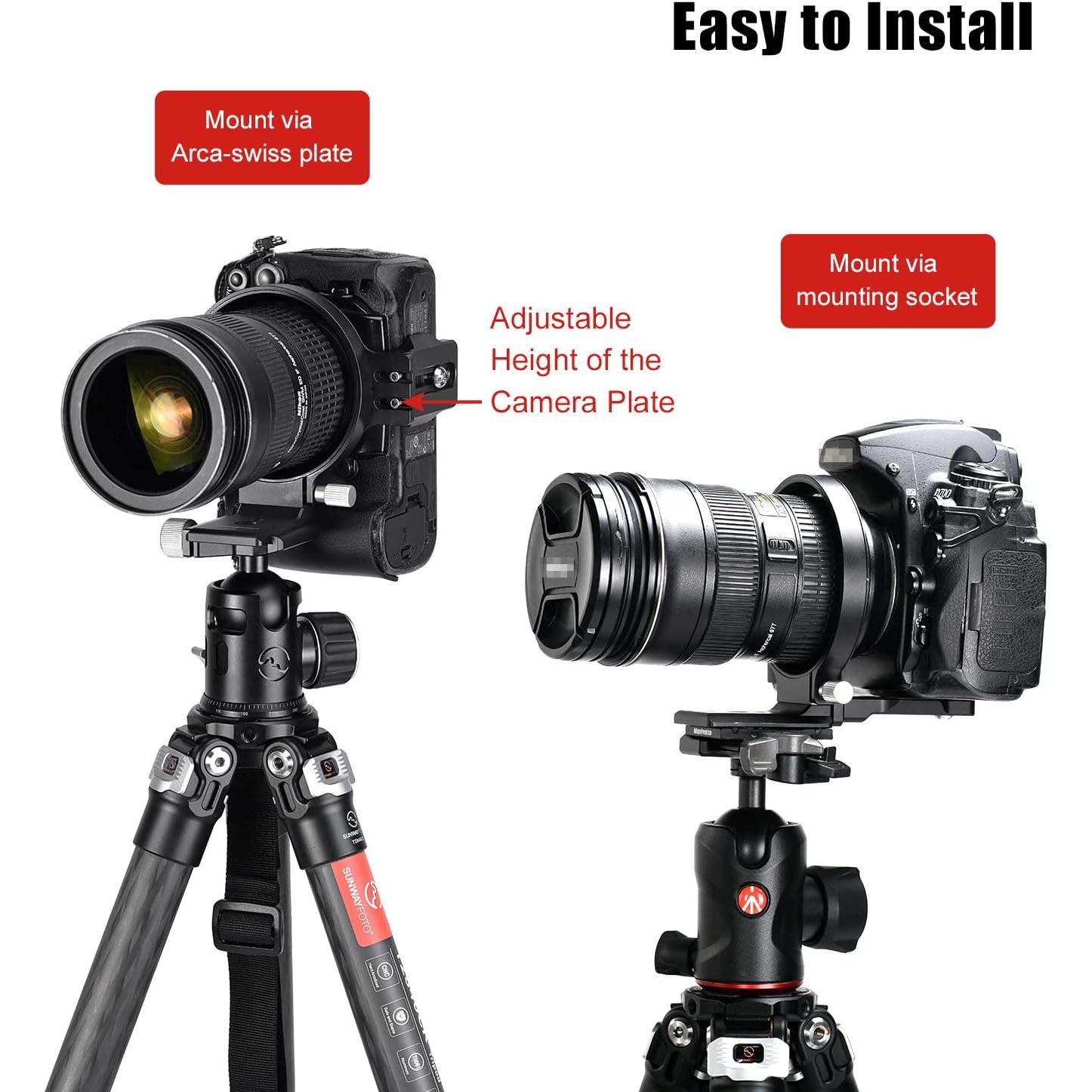 Collar Rotatorio Universal SUNWAYFOTO LS-75 para Cámaras DSLR