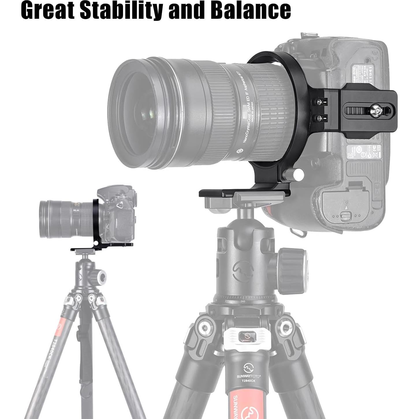 Collar Rotatorio Universal SUNWAYFOTO LS-75 para Cámaras DSLR