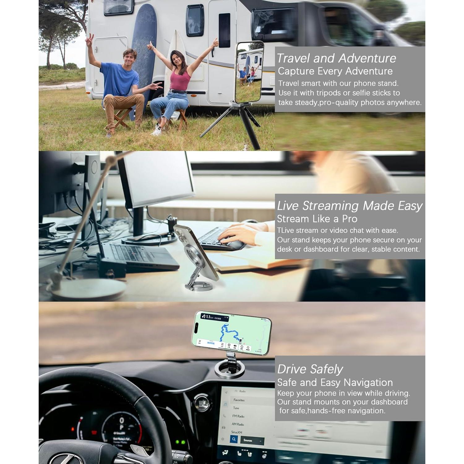 Soporte Magnético Doble para Teléfono Amlanpin Ajustable