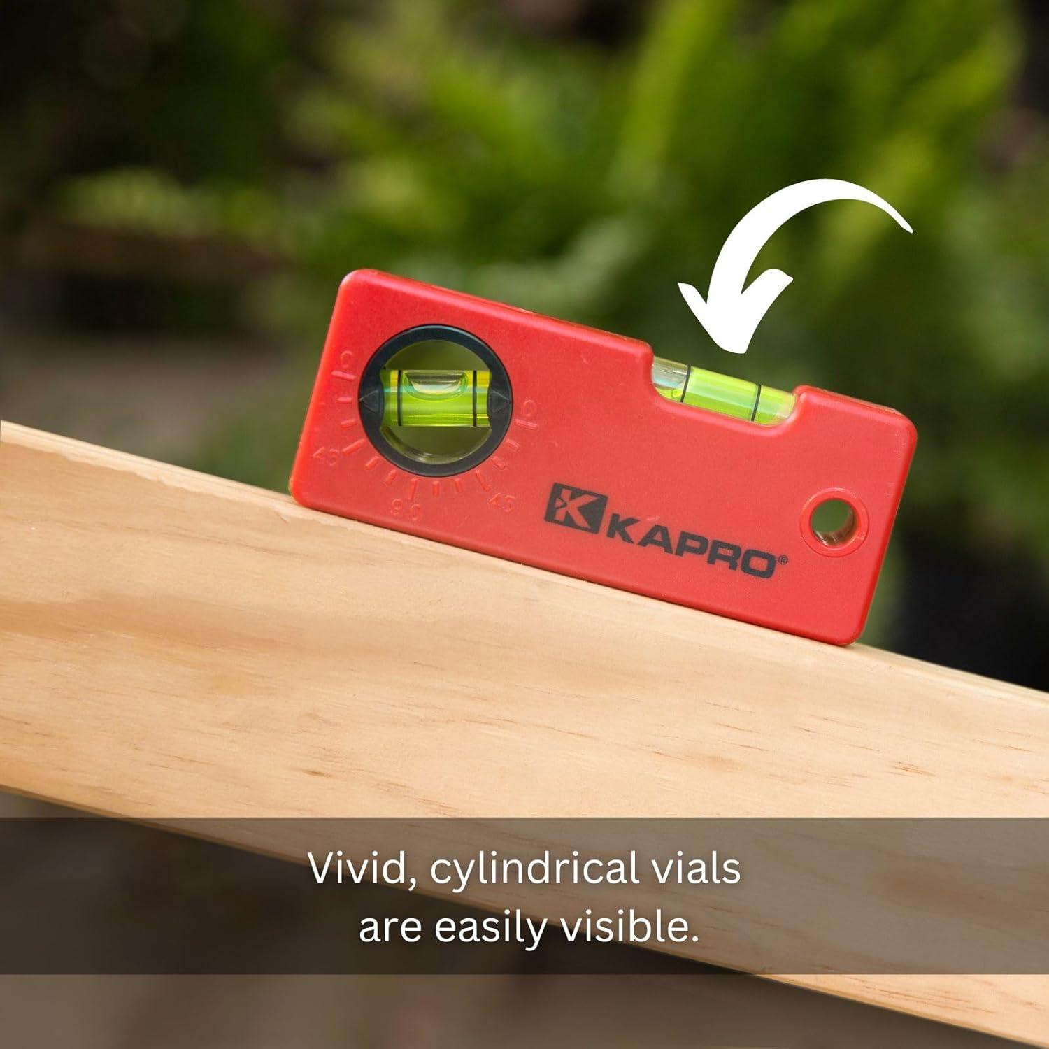 Nivel Mini Kapro 245 - 10 cm con Buscador de Ángulo