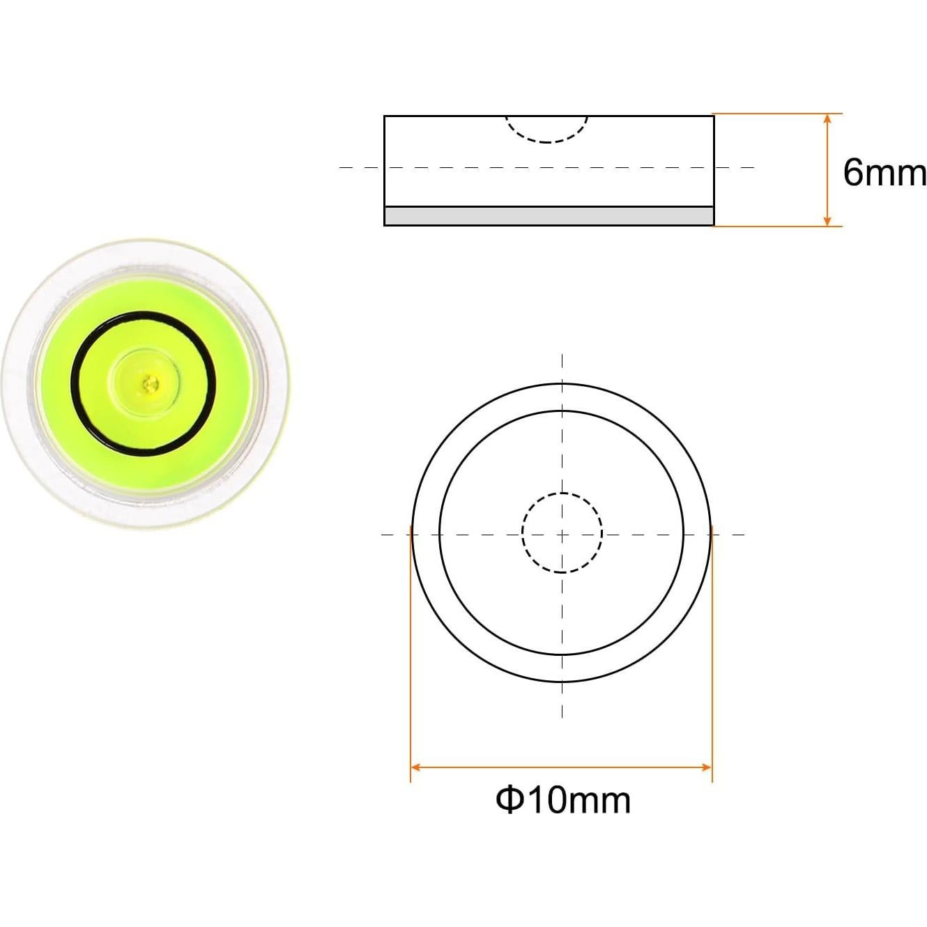 Nivel de Burbuja Circular HARFINGTON 10mm Verde para Cámara