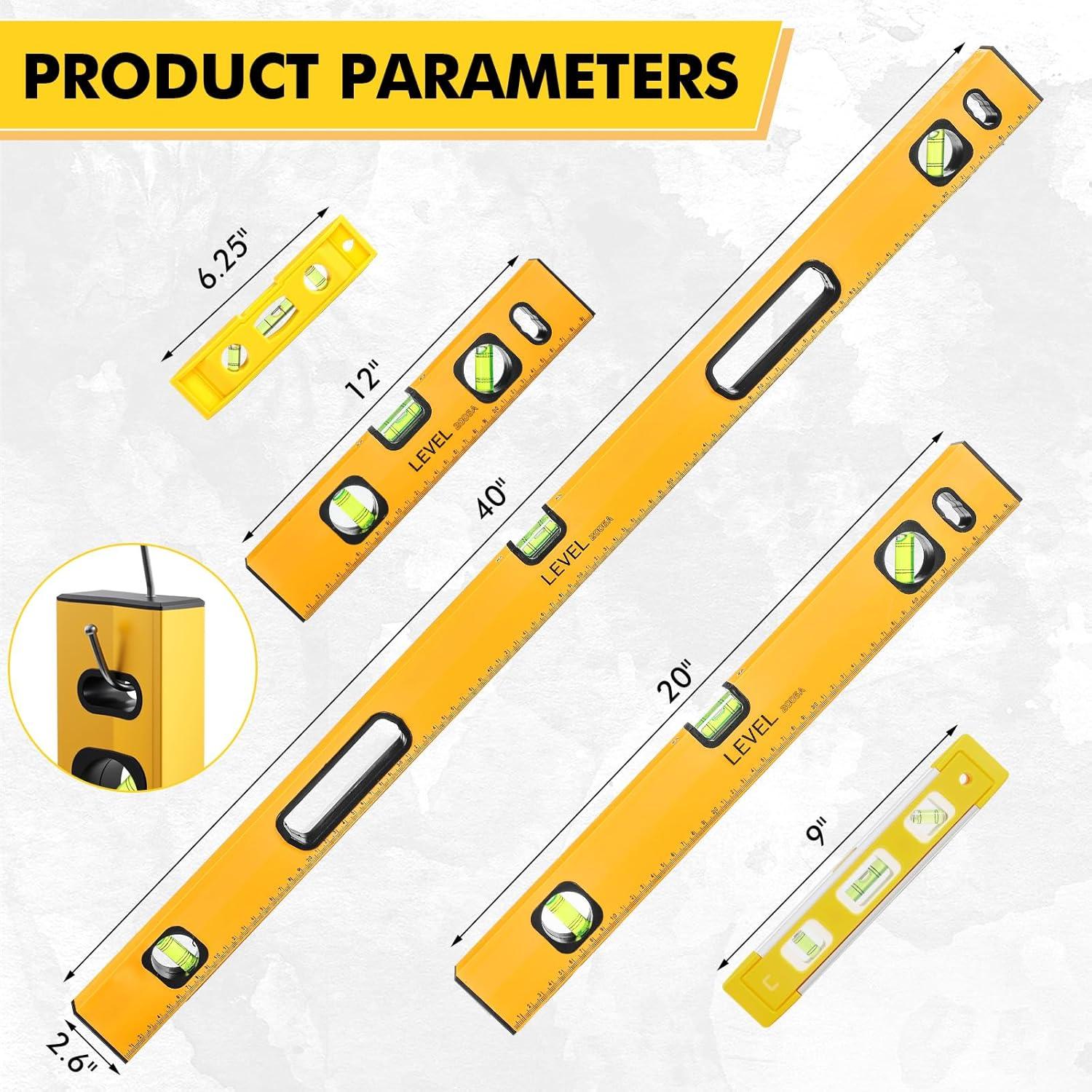 Conjunto de Niveles de Espíritu Kingdder 5 Piezas Aluminio