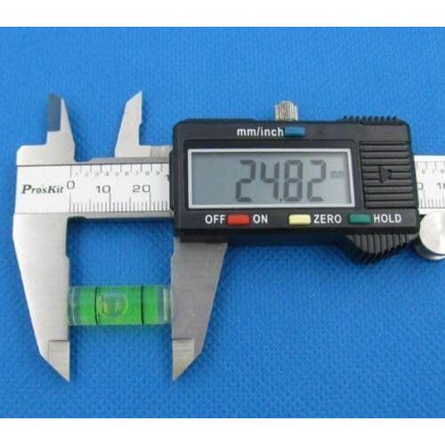 Tubo Acrílico Burbuja Nivel de Espíritu OHWODA 9.5x25mm 10PCS