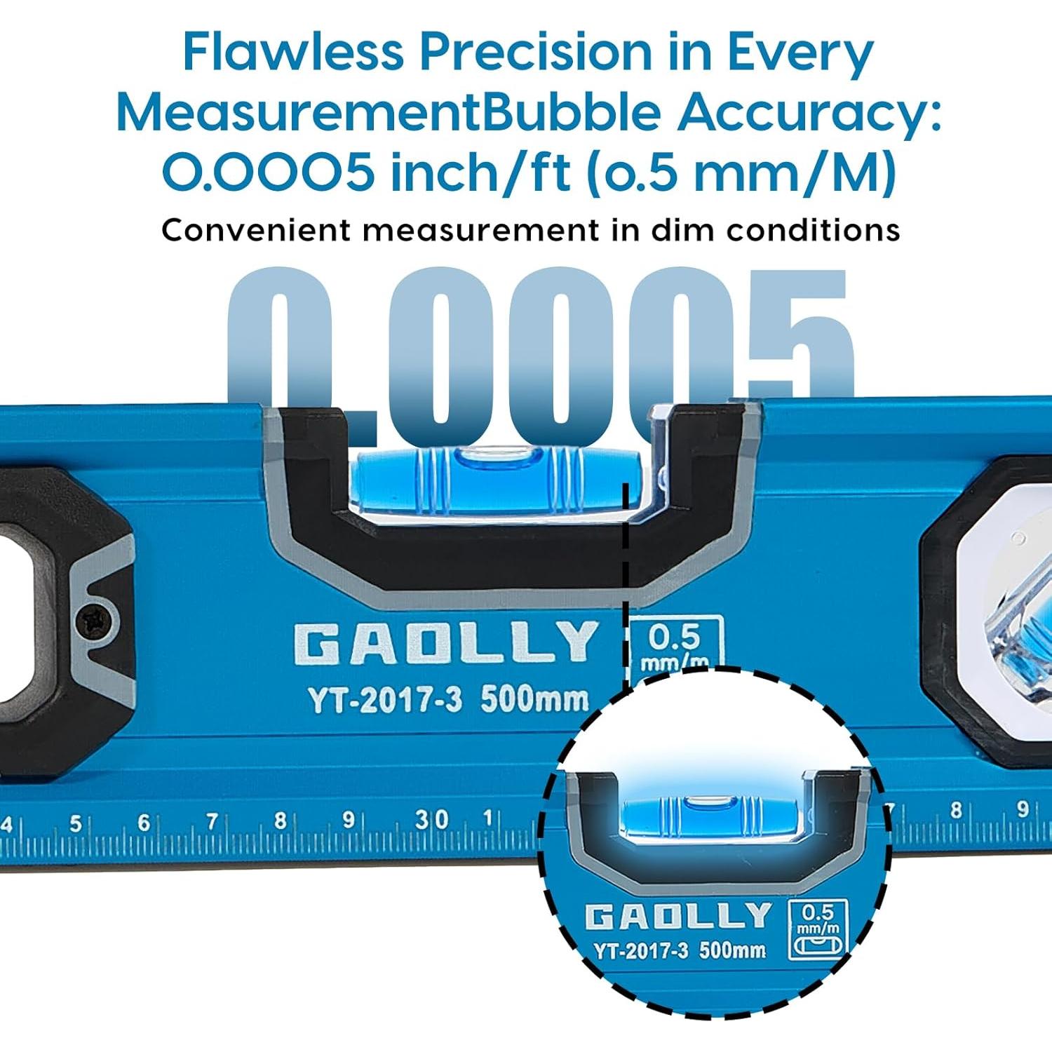 Juego de Nivel 3 Piezas GAOLLY - Aluminio Magnético 30-102 cm