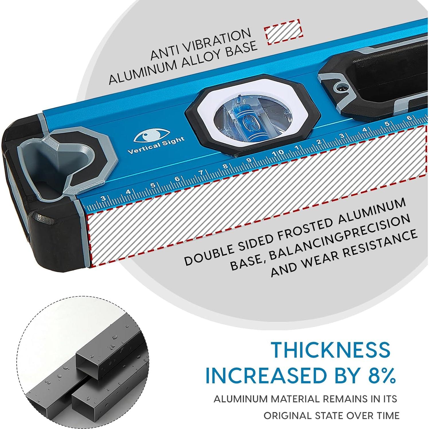 Juego de Nivel 3 Piezas GAOLLY - Aluminio Magnético 30-102 cm