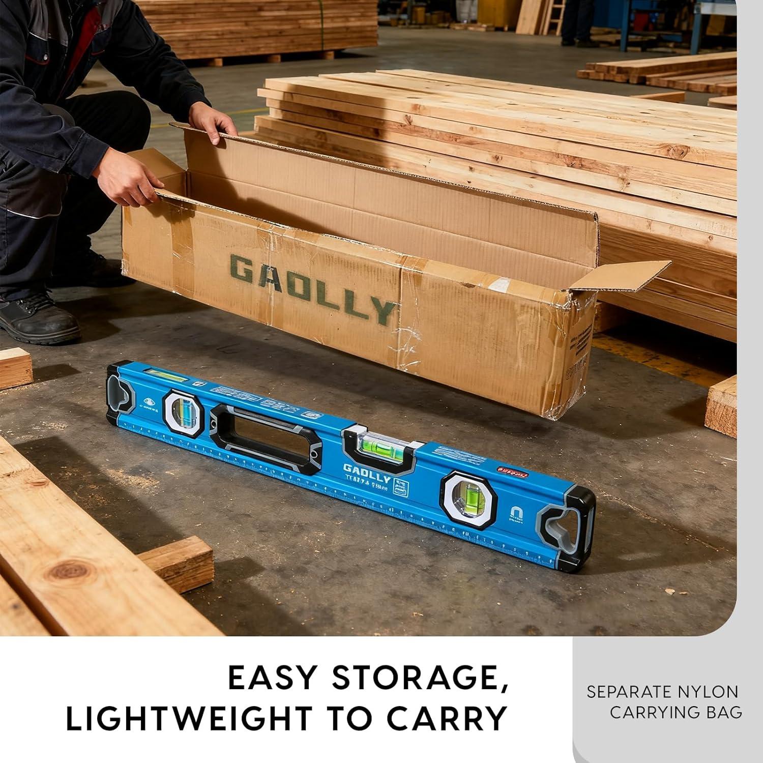 Juego de Nivel 3 Piezas GAOLLY - Aluminio Magnético 30-102 cm