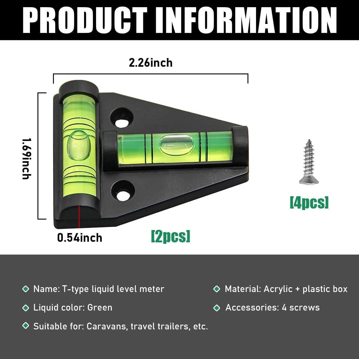 Niveladores T Tipo para RV Gasedin - 2 Pcs, 5.74x4.29cm