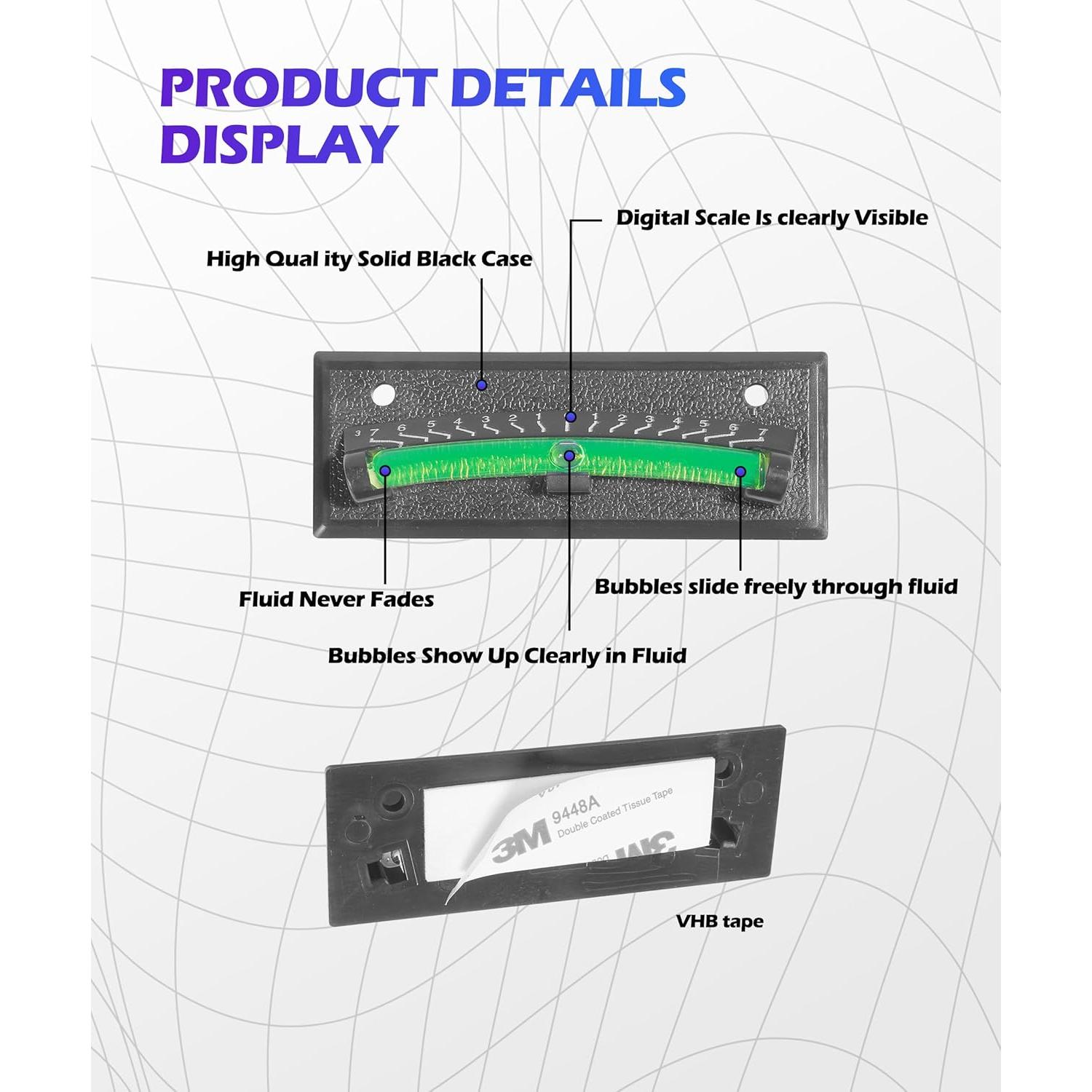 2PCS RV Level Bubble,Graduated Scale Levels for Precision Leveling,Car Accessories High Visibility Bubble Level for RV,Leveling System for Camper,Suitable for Most RVs,Camper,Motorhome,Caravan