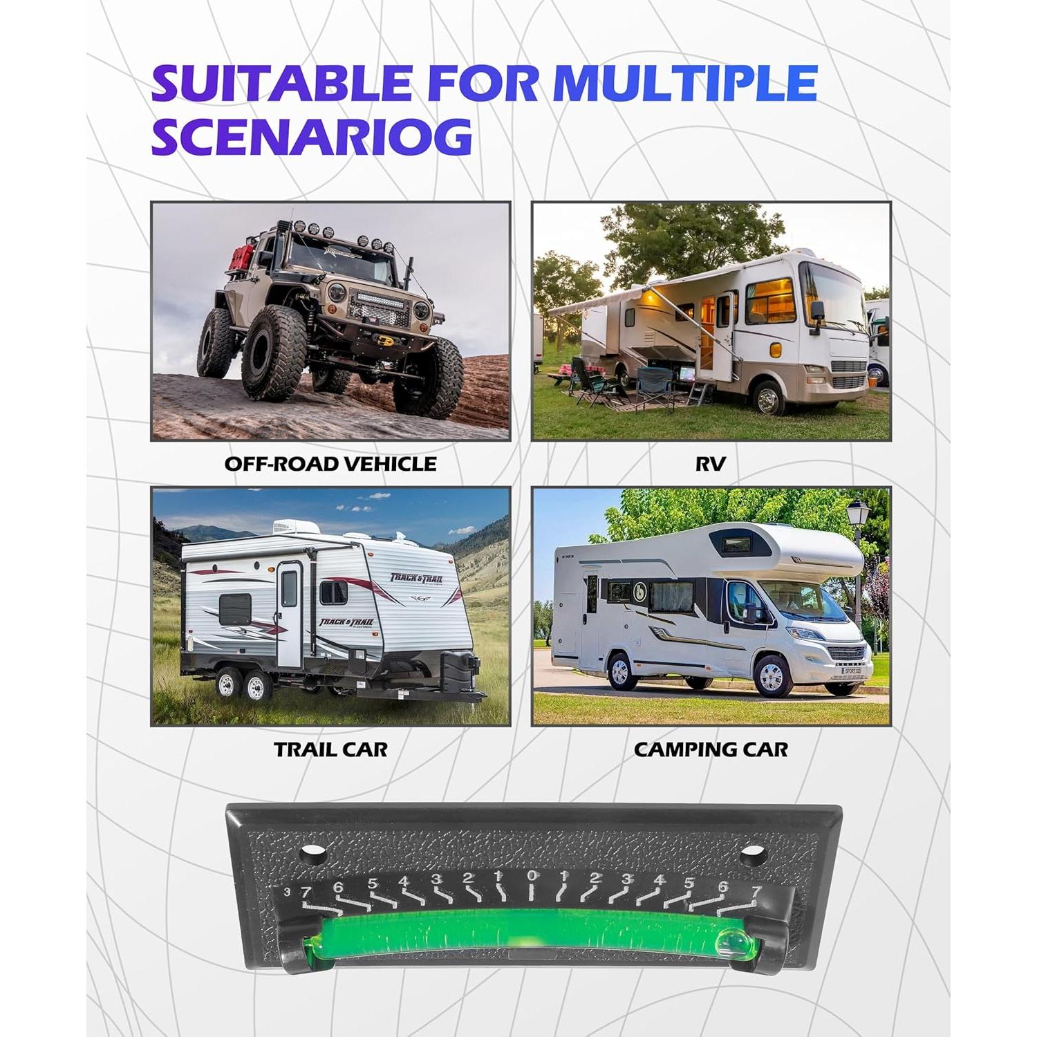 2PCS RV Level Bubble,Graduated Scale Levels for Precision Leveling,Car Accessories High Visibility Bubble Level for RV,Leveling System for Camper,Suitable for Most RVs,Camper,Motorhome,Caravan