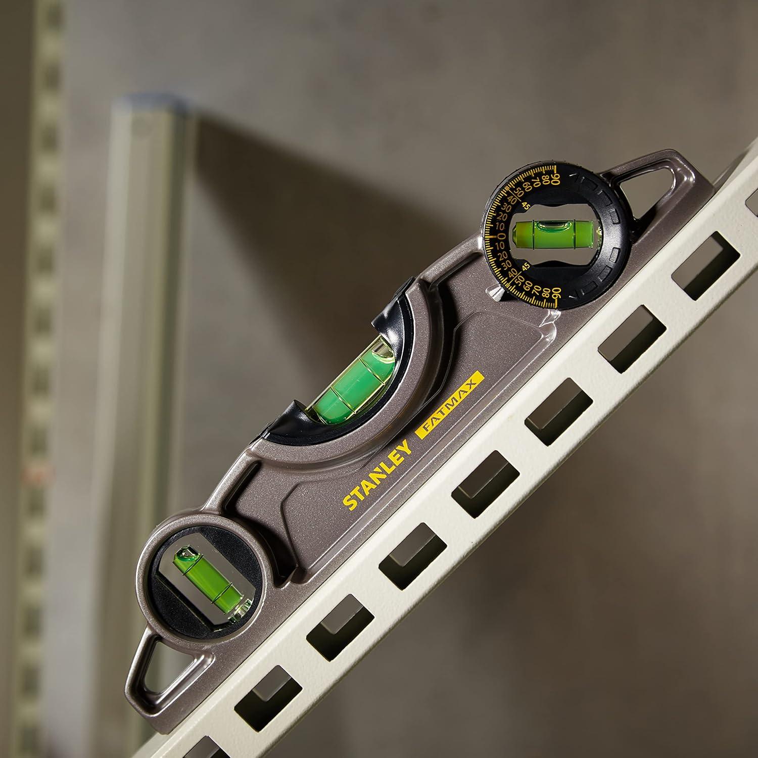 Nivel de burbuja Stanley FatMax Torpedo 25cm Aluminio Negro