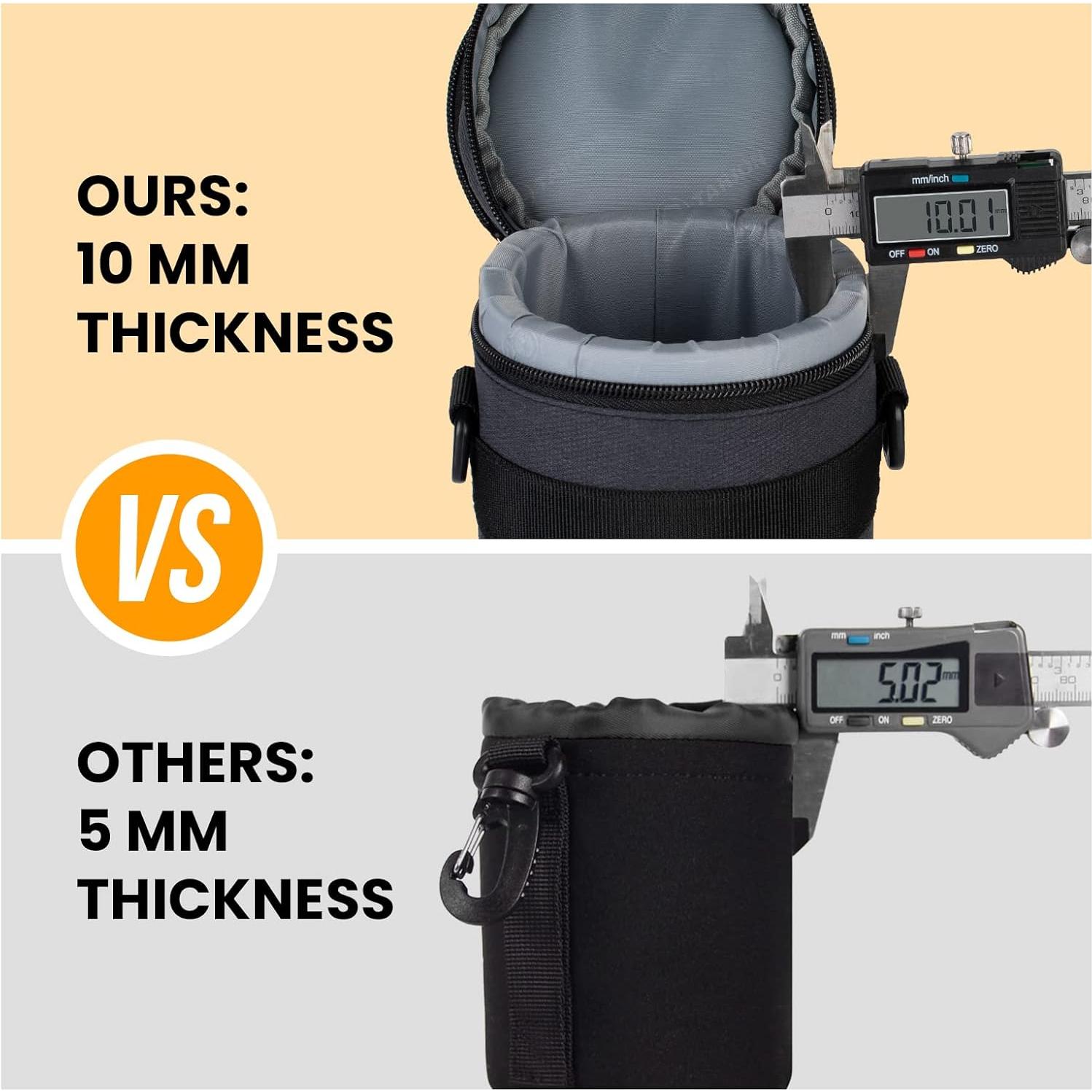 Funda Dura TARION para Lentes de Cámara Negra Grande 18.5x12 cm