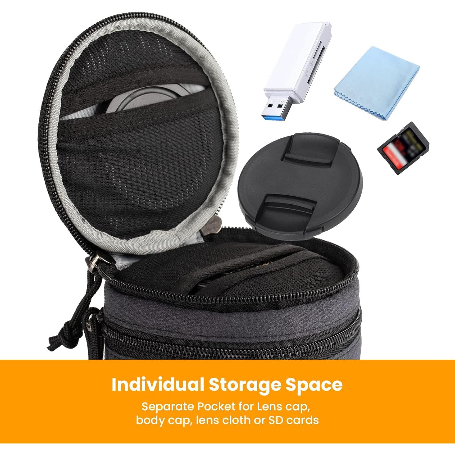 Funda Dura TARION para Lentes de Cámara Negra Grande 18.5x12 cm