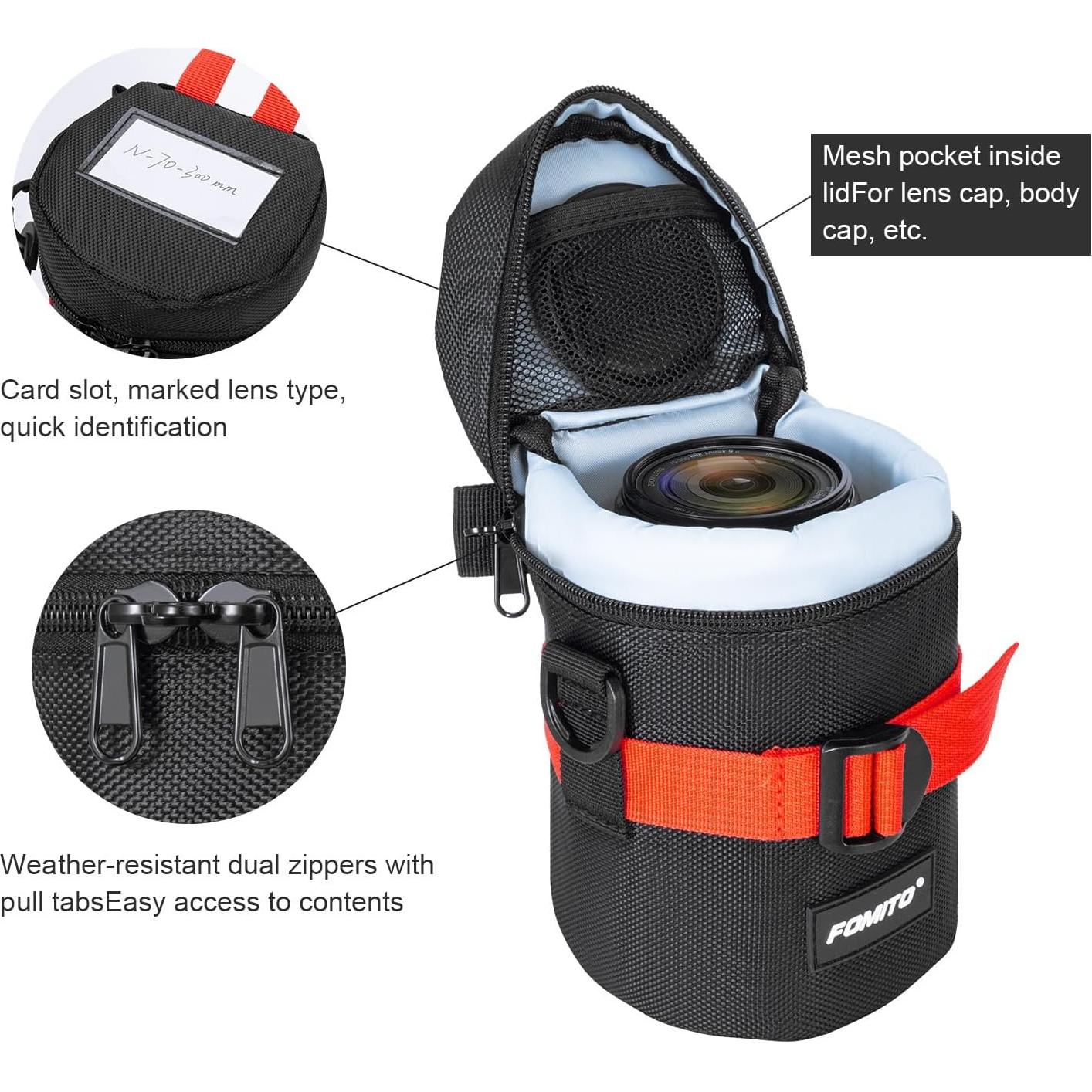 Funda de Lente de Cámara FOMITO M para Lentes hasta 10cm