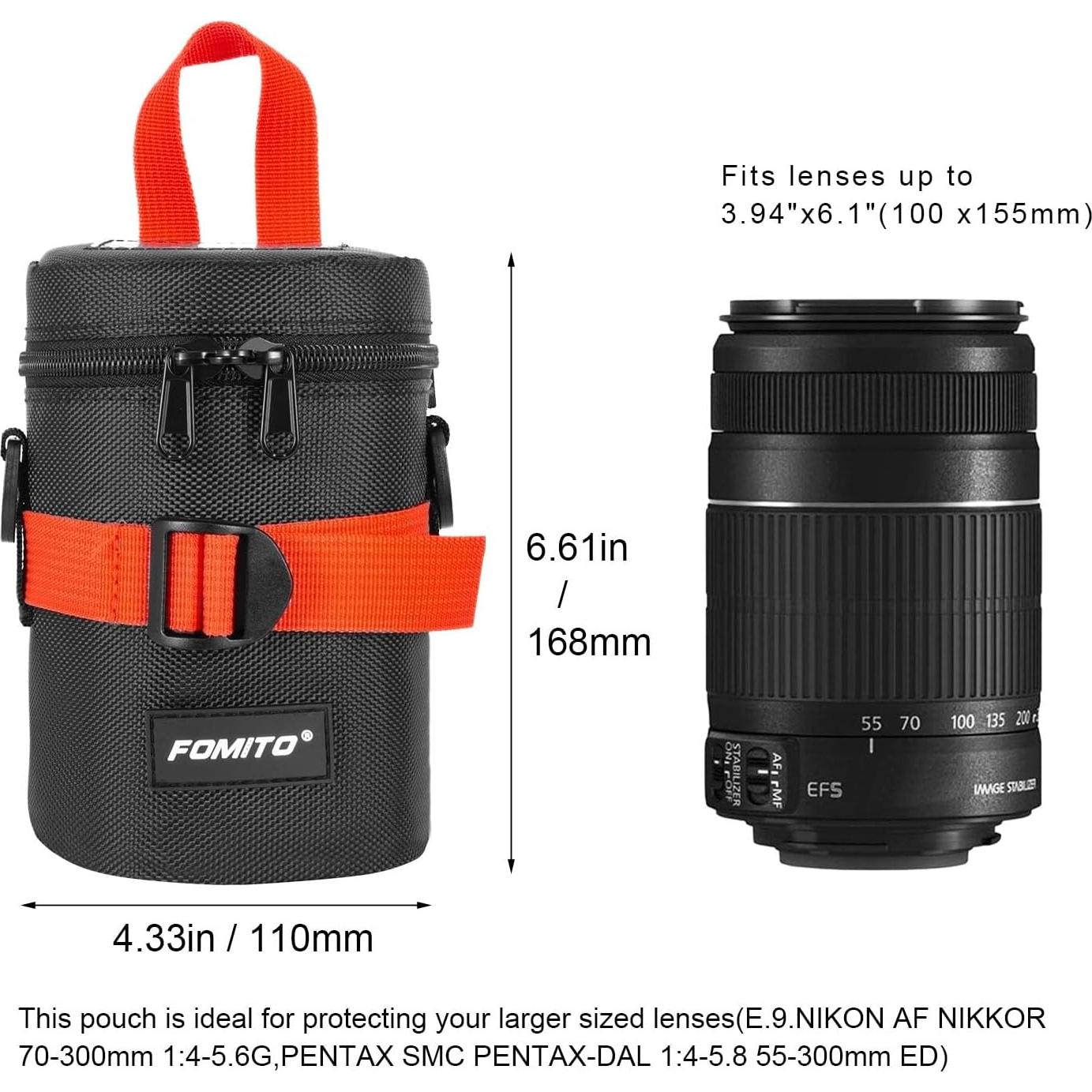 Funda de Lente de Cámara FOMITO M para Lentes hasta 10cm